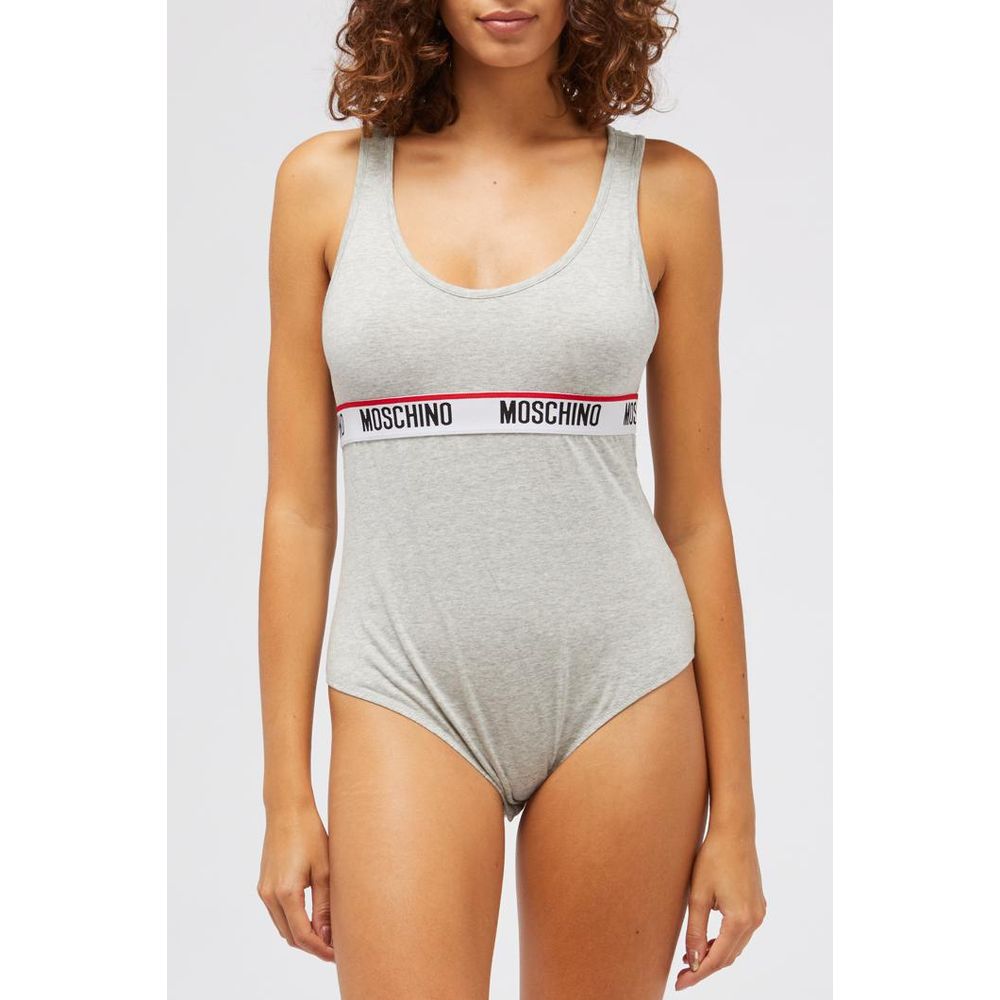 Moschino Gray Cotton Bodysuit Moschino