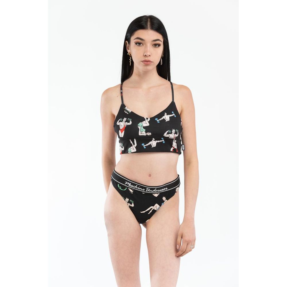 Moschino Black Polyester Tank Tops Moschino