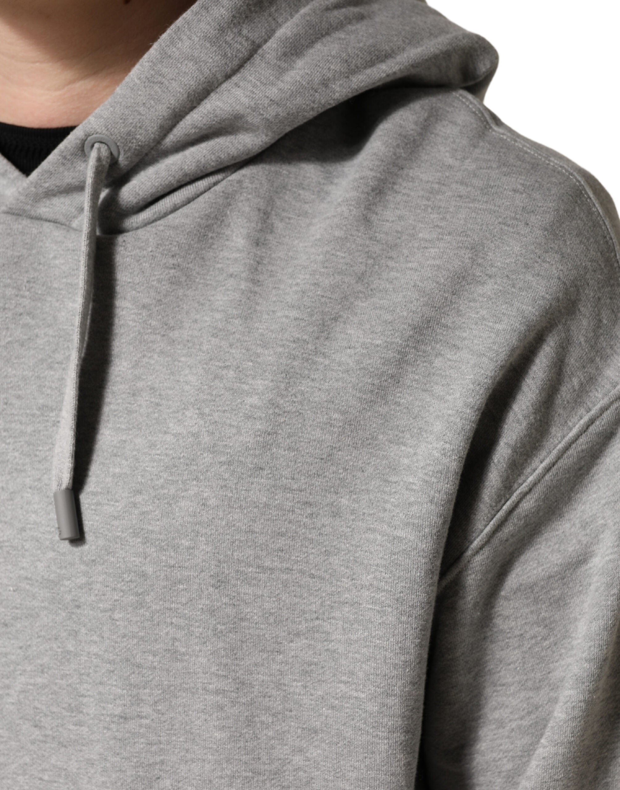 Dolce & Gabbana Gray Cotton Hooded Sweatshirt Sweater Dolce & Gabbana