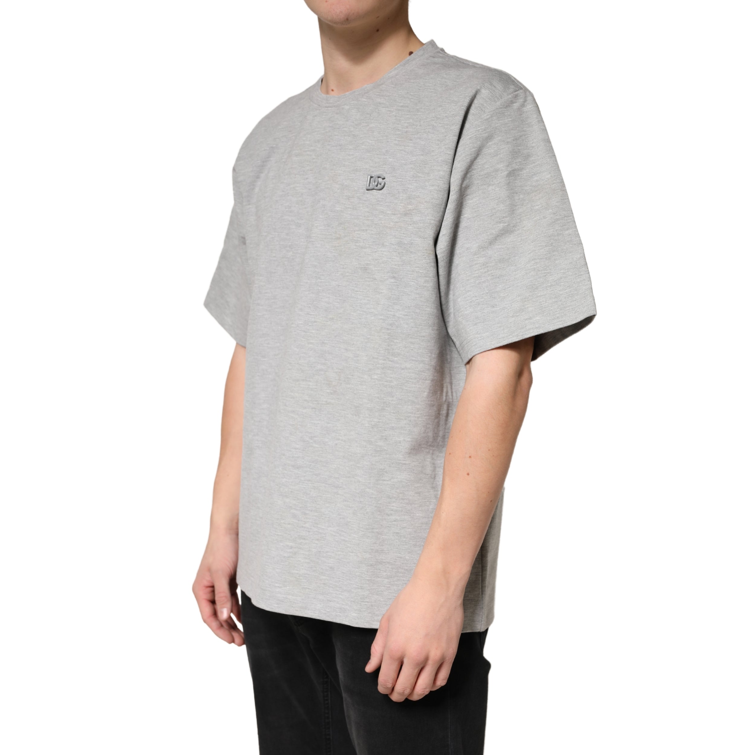 Dolce & Gabbana Grey Cotton Crewneck Short Sleeve T-Shirt Dolce & Gabbana