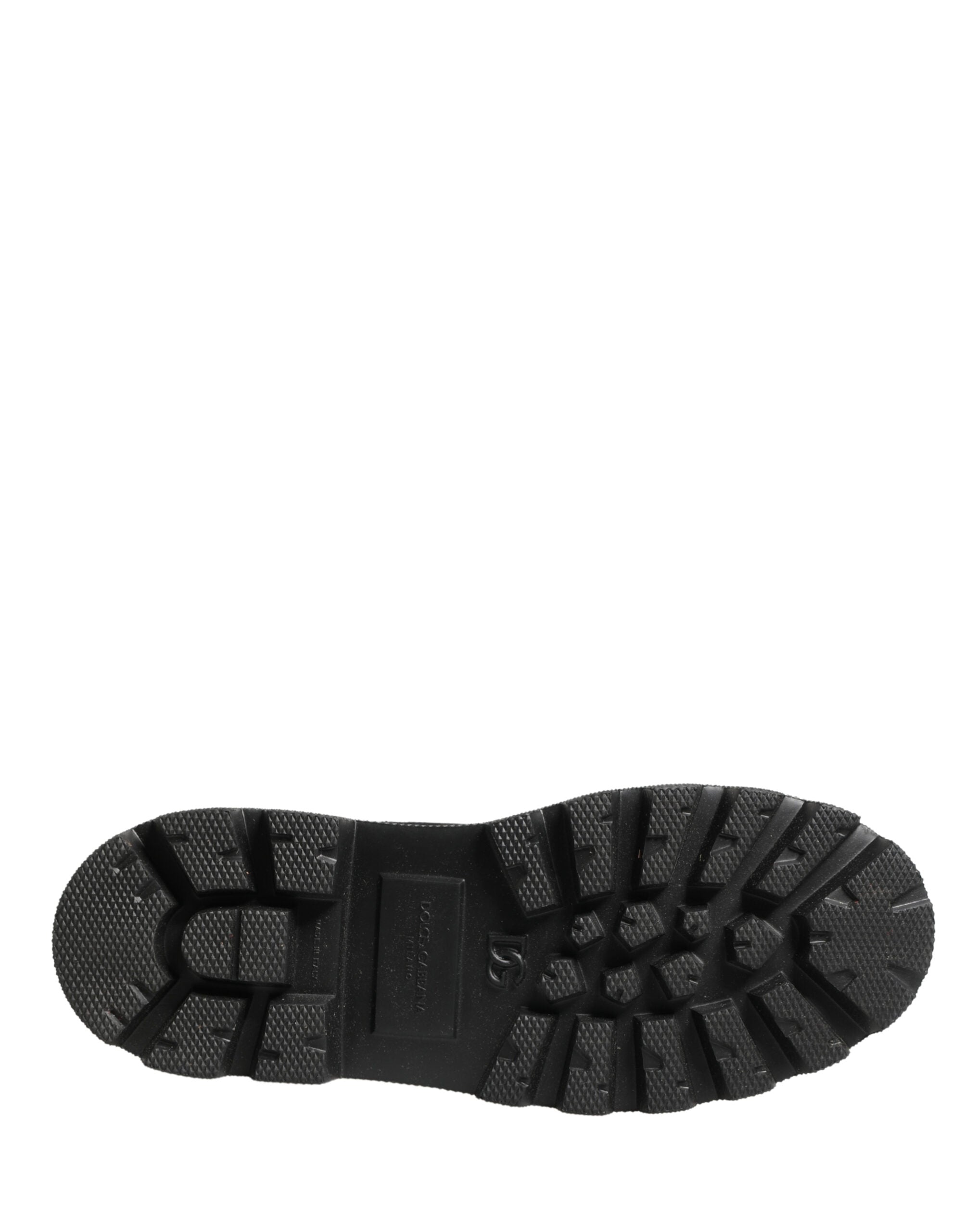 Dolce & Gabbana Black Leather Trek Sole Combat Boots Shoes Dolce & Gabbana