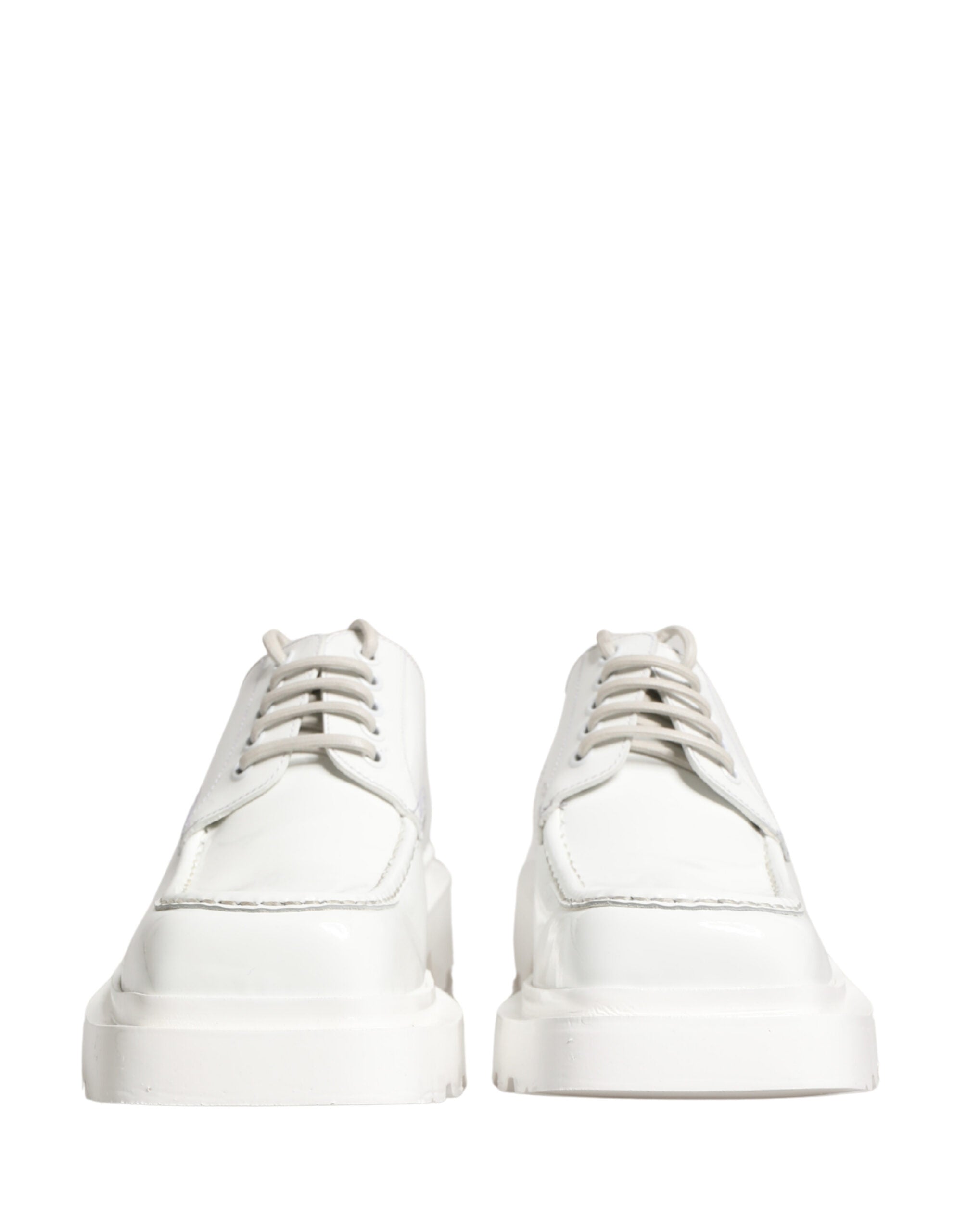 Dolce & Gabbana White Leather Chunky Sole Derby Shoes Dolce & Gabbana