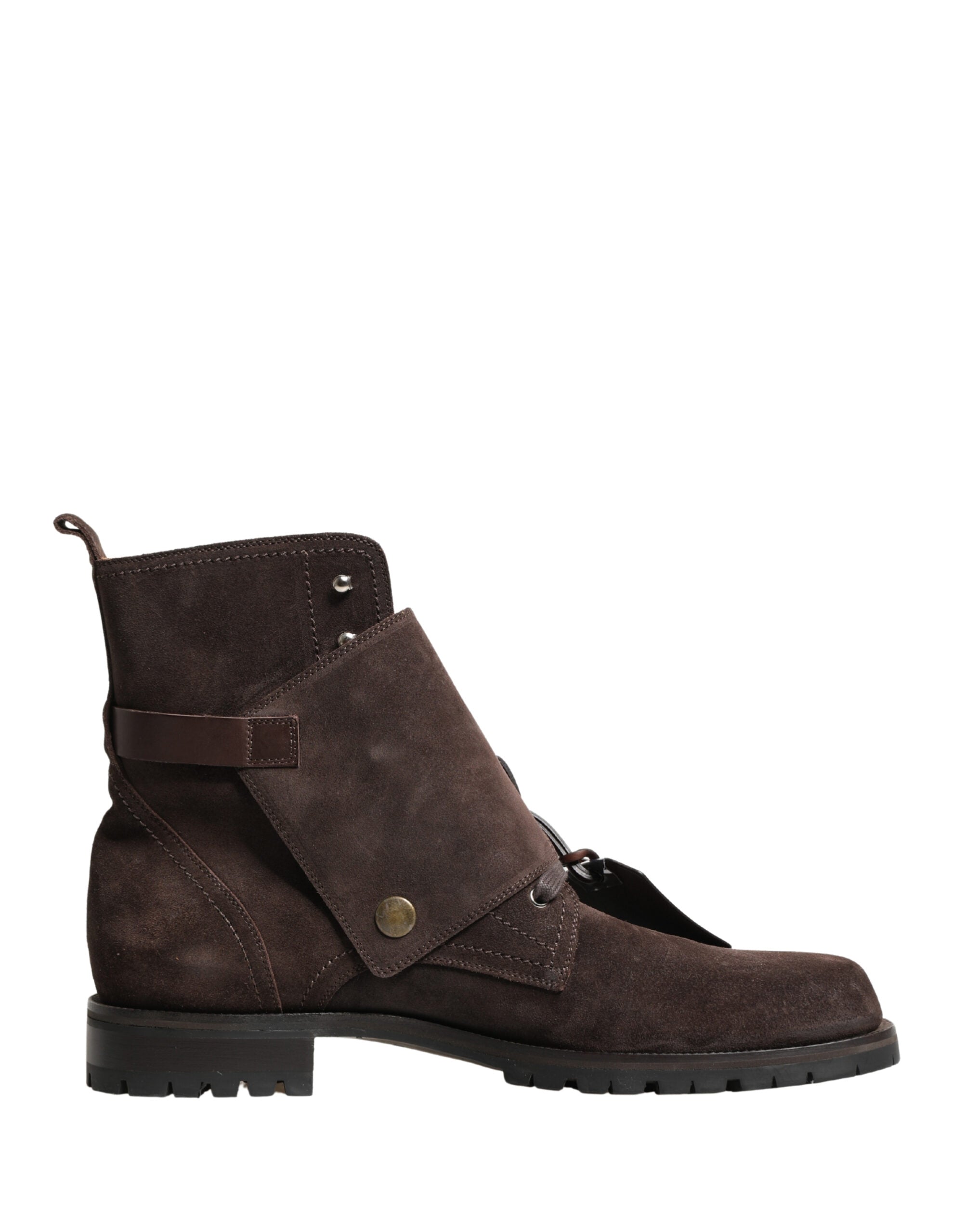 Dolce & Gabbana Brown Suede Leather Buckle Ankle Boots Shoes Dolce & Gabbana
