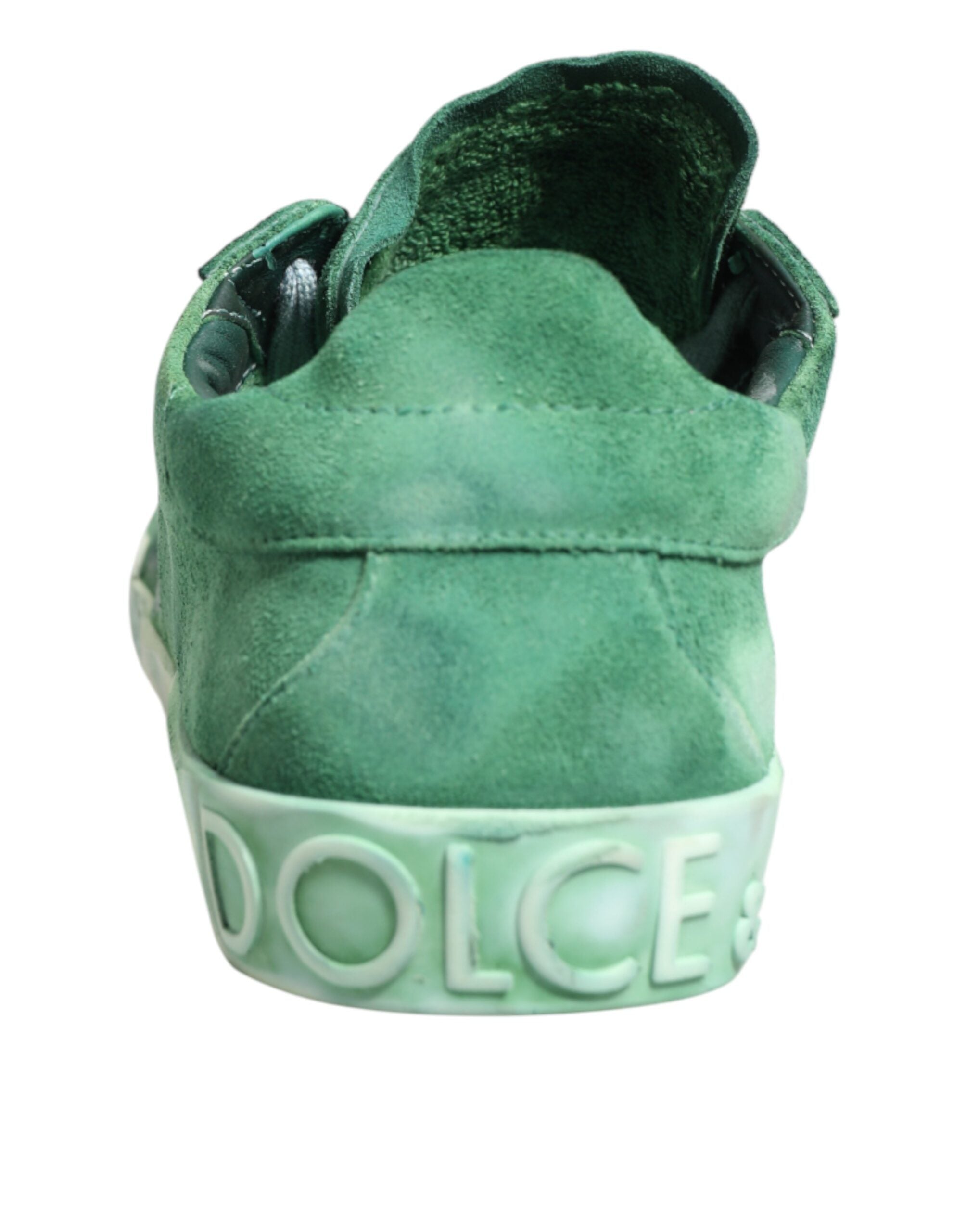 Dolce & Gabbana Green Suade DG Logo Sole Low Top Sneakers Shoes Dolce & Gabbana