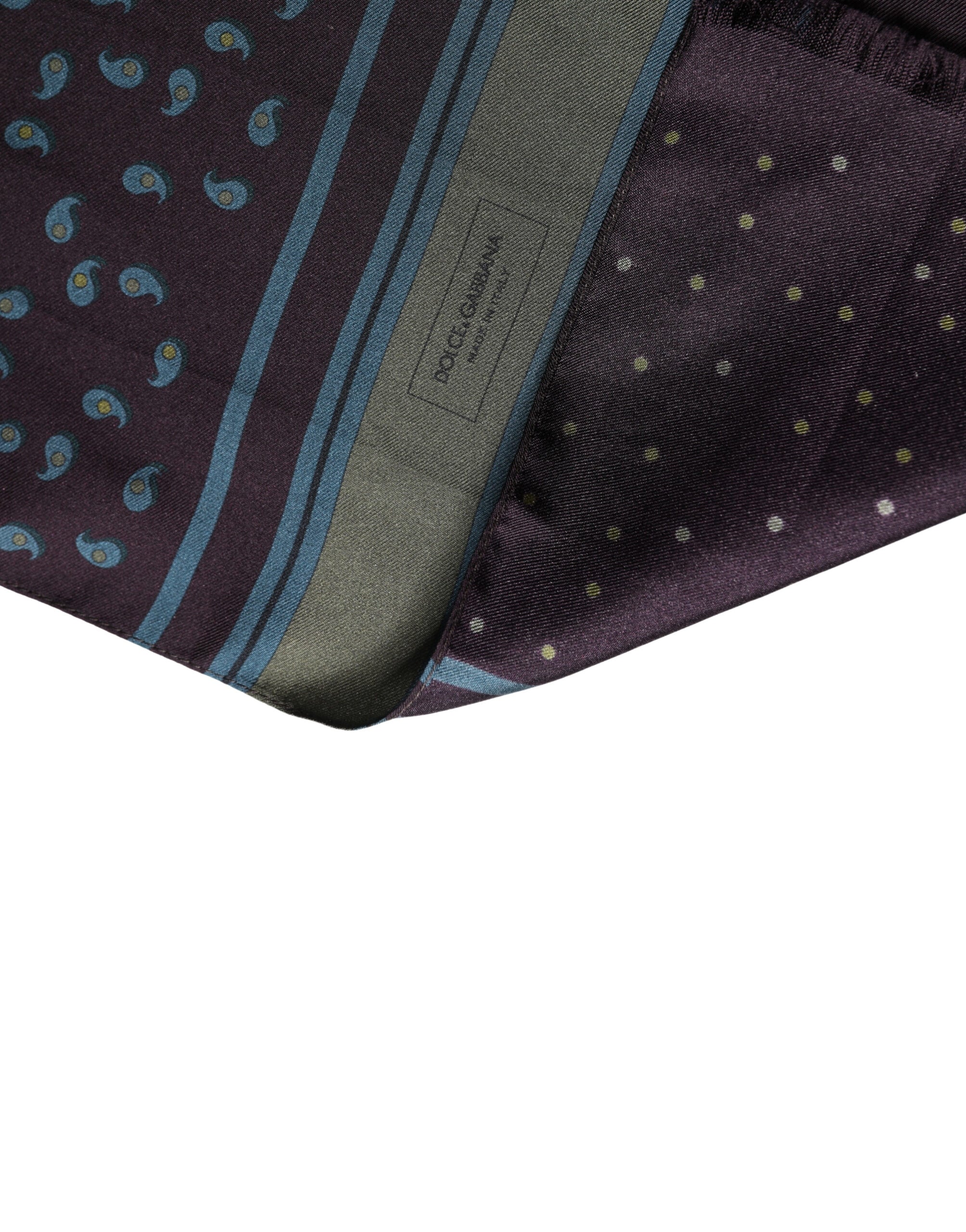 Dolce & Gabbana Men Scarf Maroon Patterned Silk Neck Foulard 132cm x 33cm Dolce & Gabbana