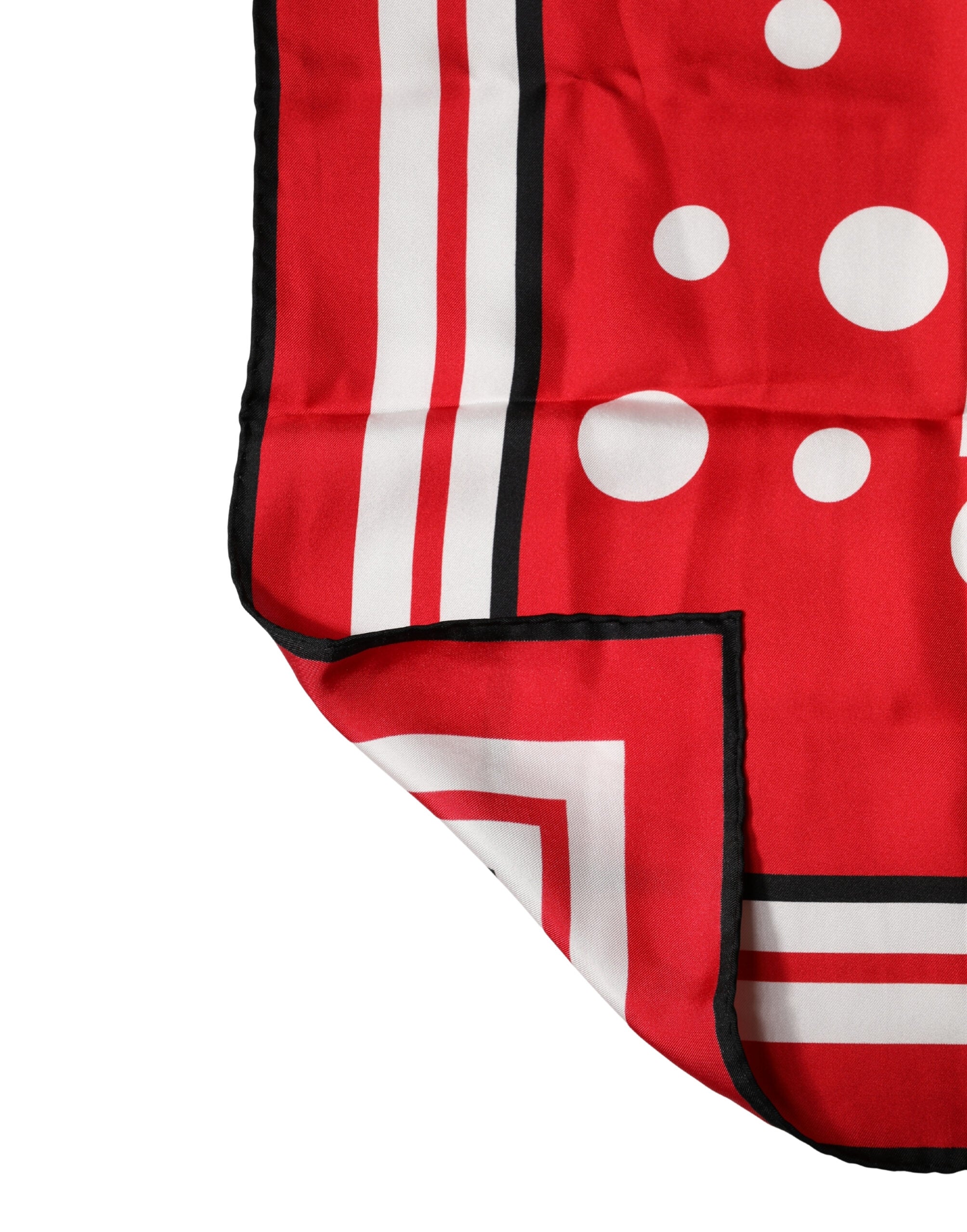 Dolce & Gabbana Red White Polka Dot Square Foulard 90cm x 88cm Scarf Dolce & Gabbana