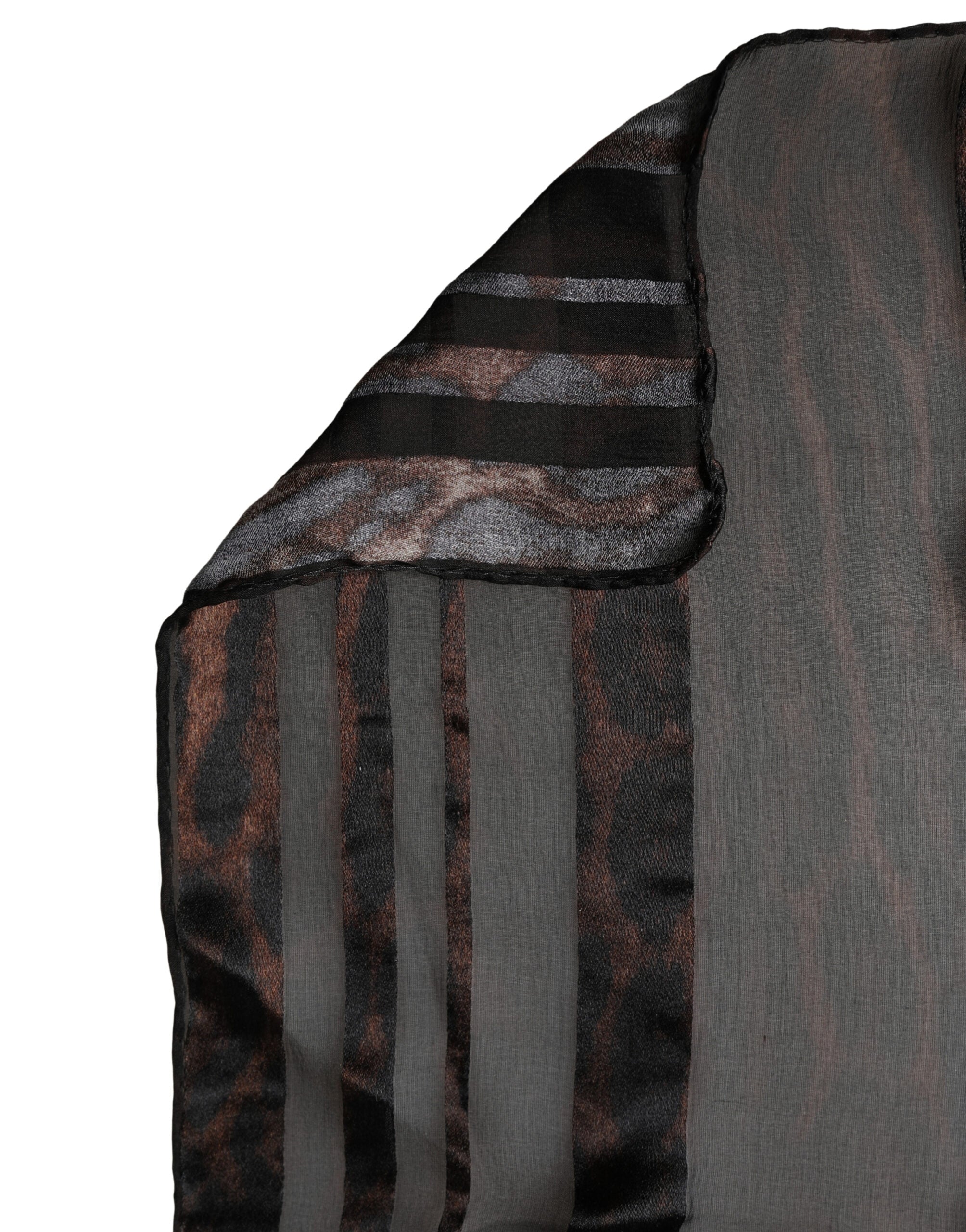 Dolce & Gabbana Black Stripes Silk Wrap Shawl Stole 193cm x 131cm Scarf Dolce & Gabbana