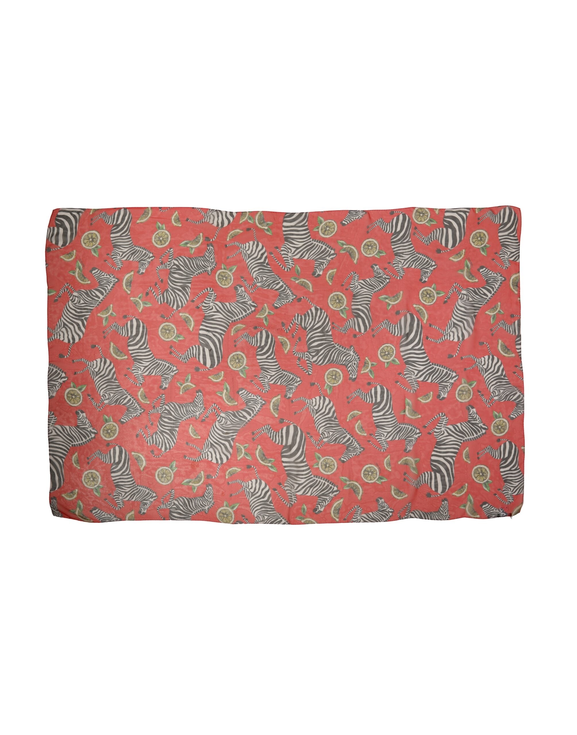 Dolce & Gabbana Red Zebra Print Silk Wrap Shawl Stole 200cm x 132cm Scarf Dolce & Gabbana