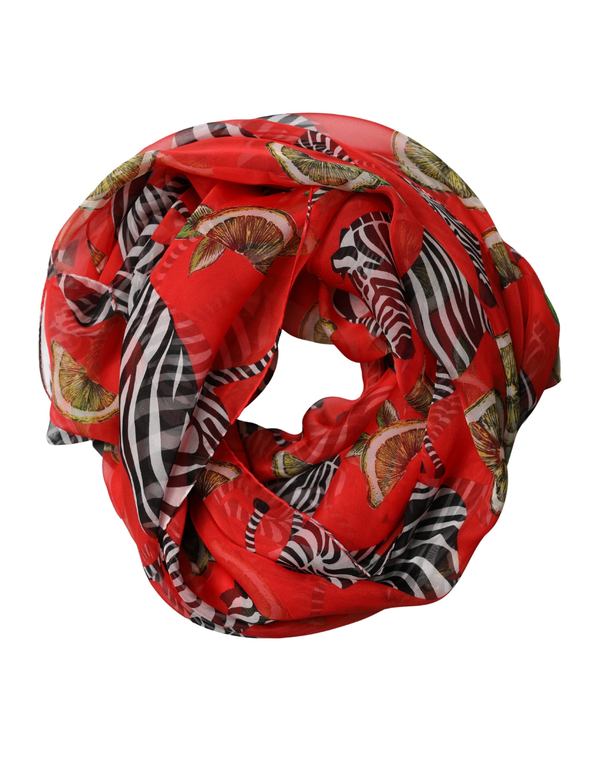 Dolce & Gabbana Red Zebra Print Silk Wrap Shawl Stole 200cm x 132cm Scarf Dolce & Gabbana