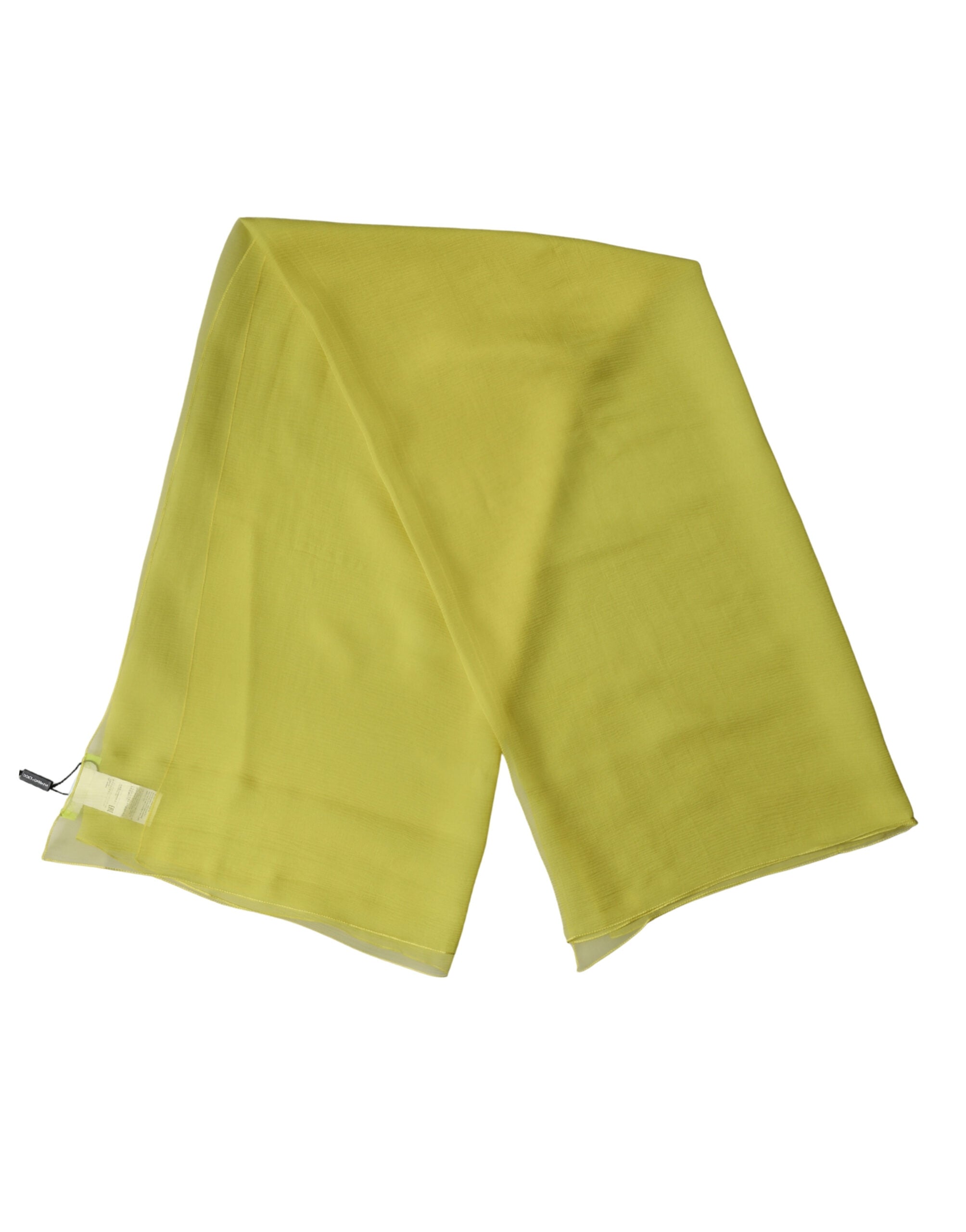 Dolce & Gabbana Yellow Silk Neck Wrap Shawl Foulard 120cm x 117cm Scarf Dolce & Gabbana