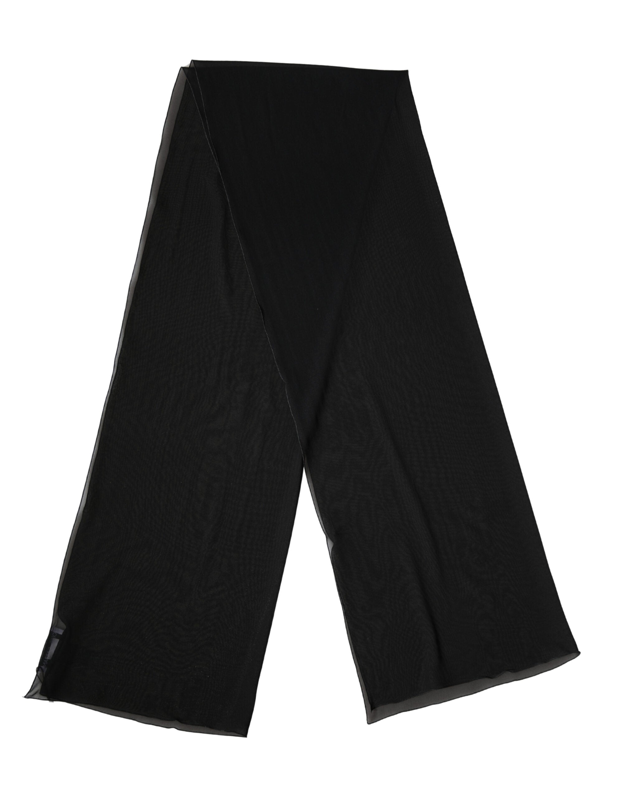 Dolce & Gabbana Black Silk Neck Wrap Shawl Stole 200cm x 64cm Scarf Dolce & Gabbana