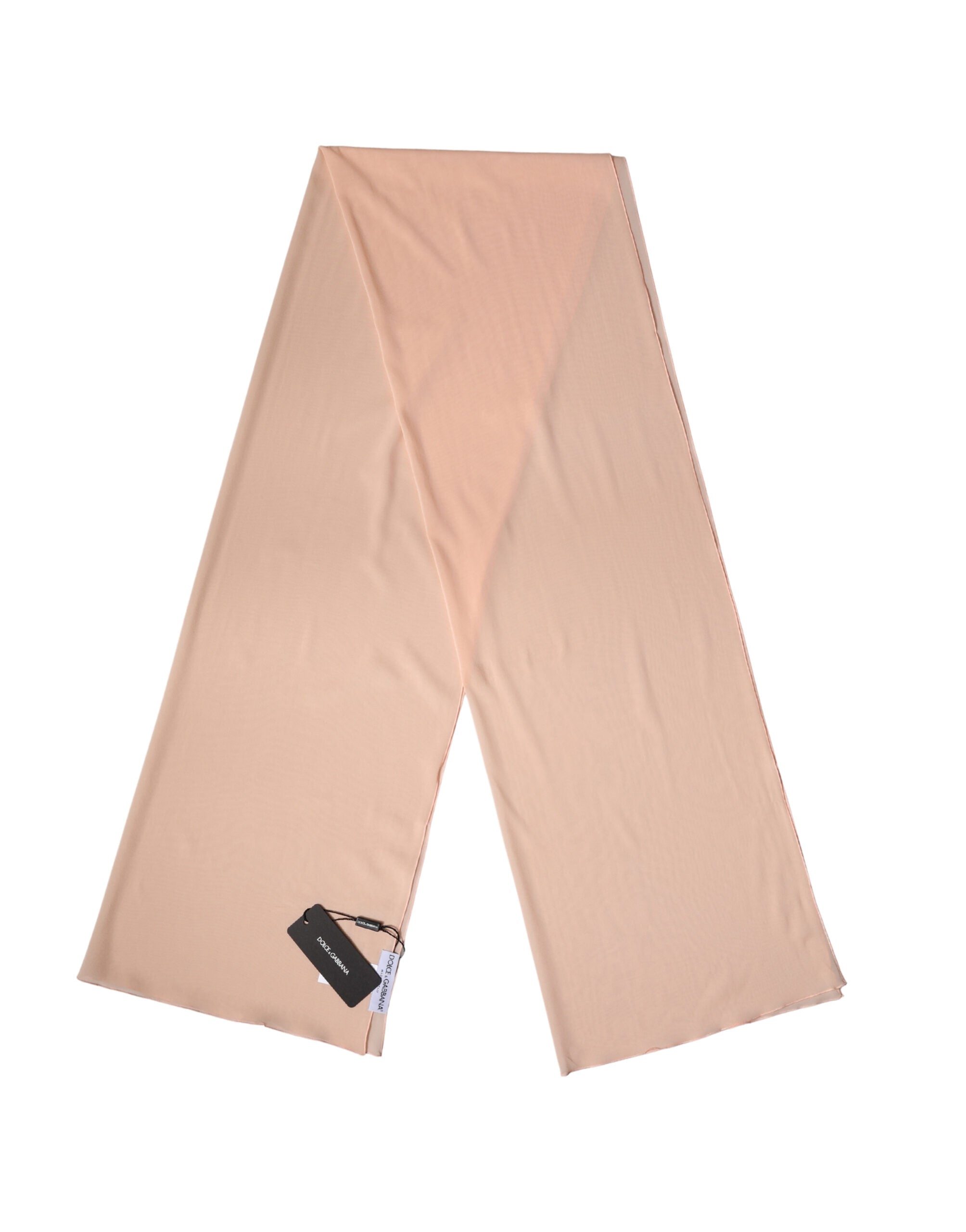 Dolce & Gabbana Peach Silk Neck Wrap Shawl Women Stole 200cm x 64cm Scarf Dolce & Gabbana