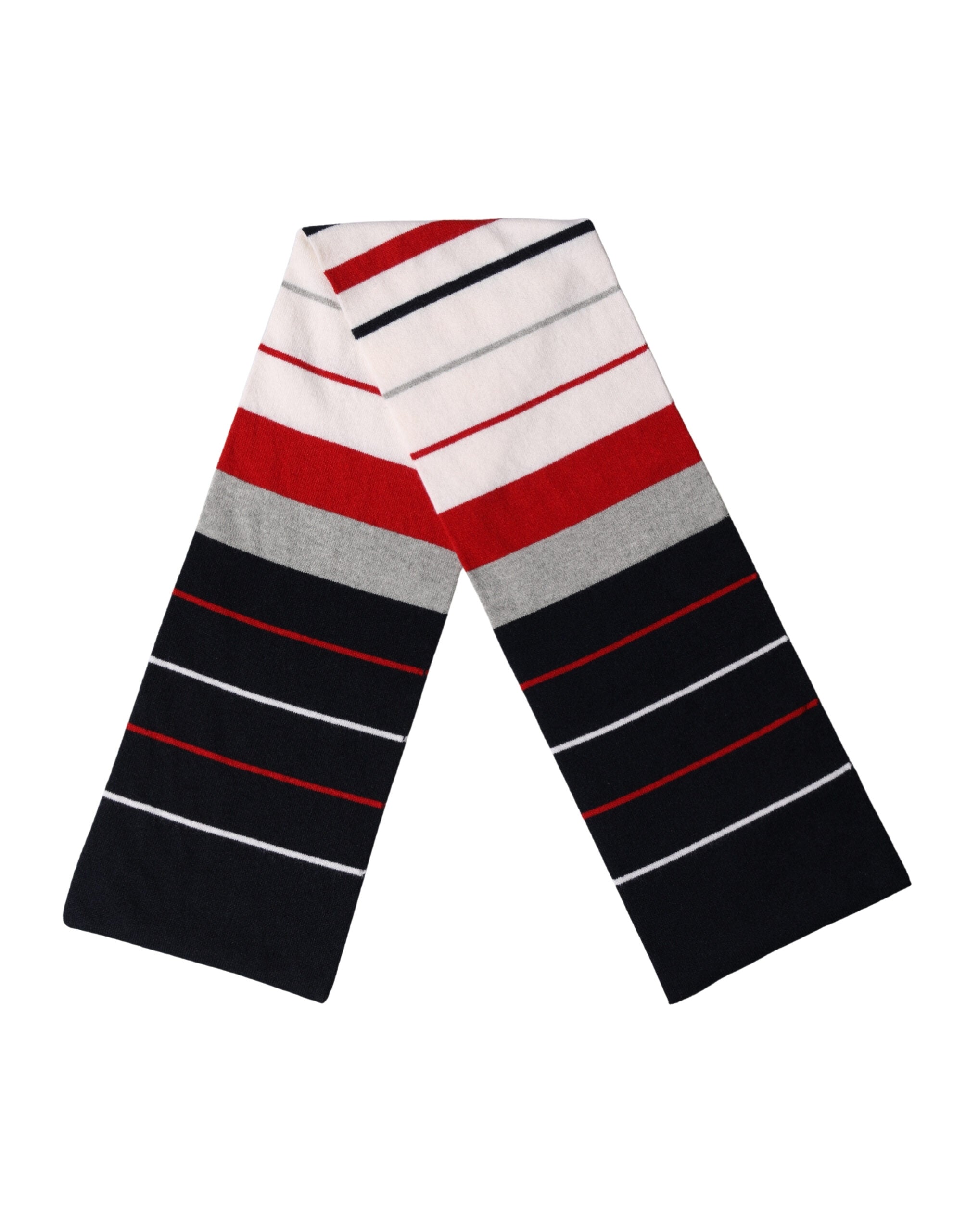 Dolce & Gabbana Multicolor Stripes Shawl Neck Wrap 119cm x 20cm Scarf Dolce & Gabbana