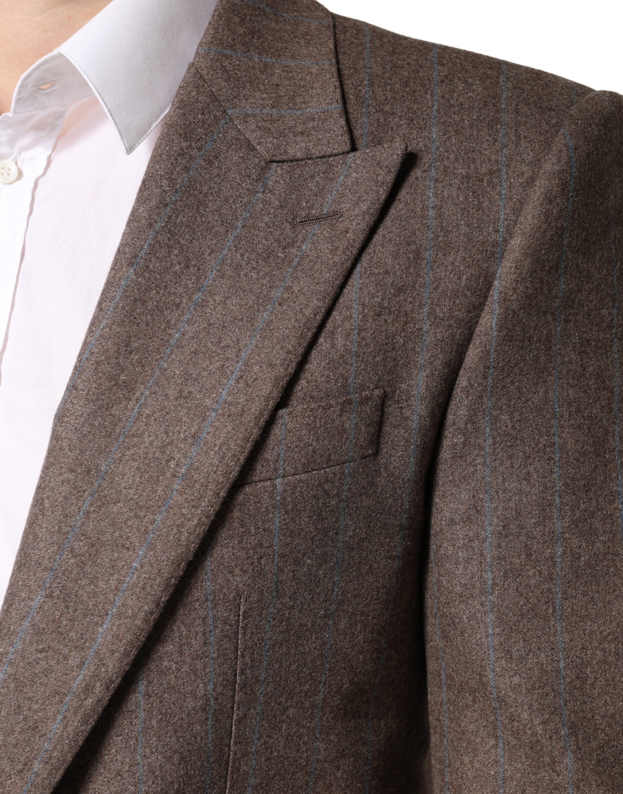 Dolce & Gabbana Brown Stripes Single Breasted Blazer Dolce & Gabbana