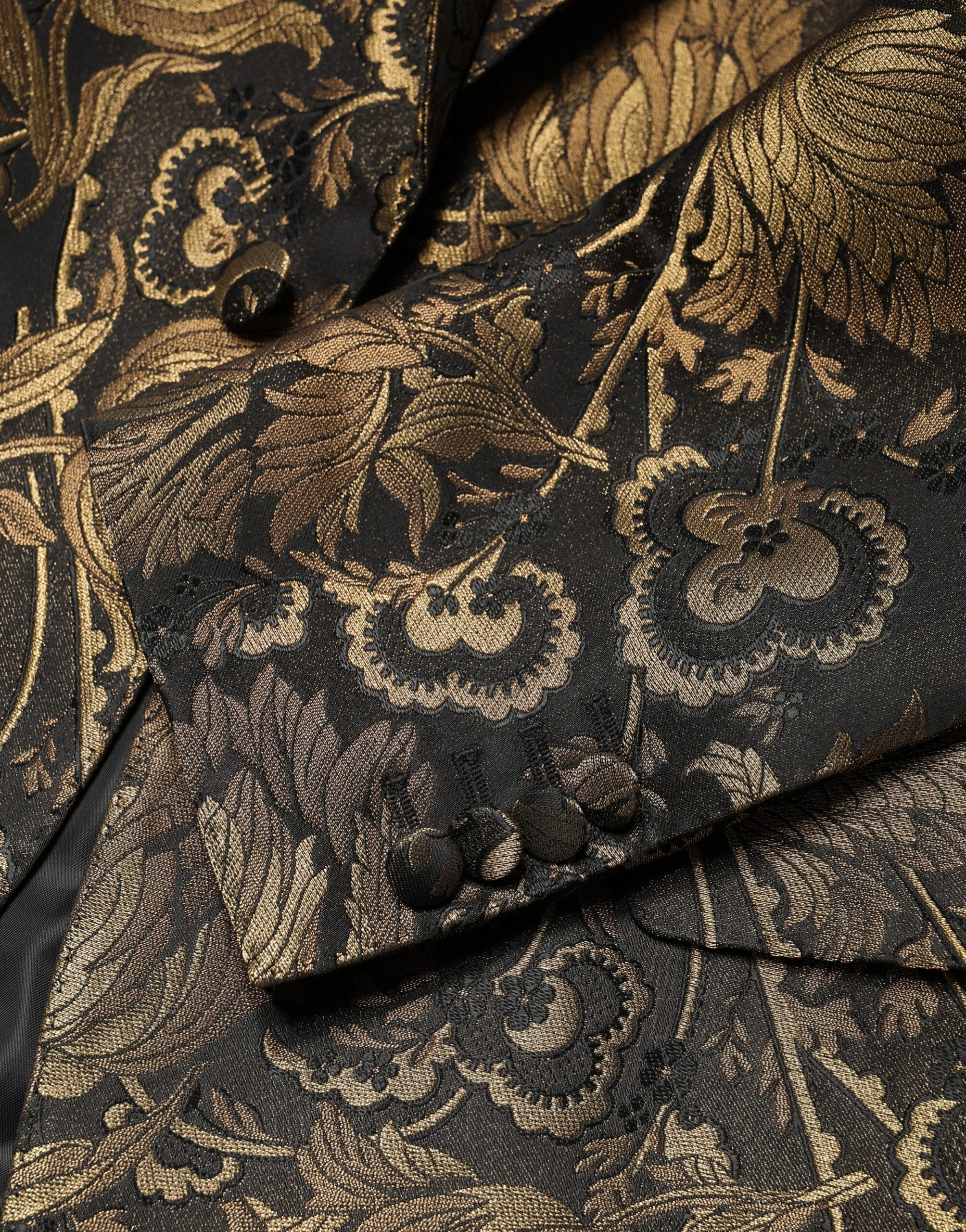 Dolce & Gabbana Gold Jacquard Single Breasted Tuxedo Blazer Dolce & Gabbana