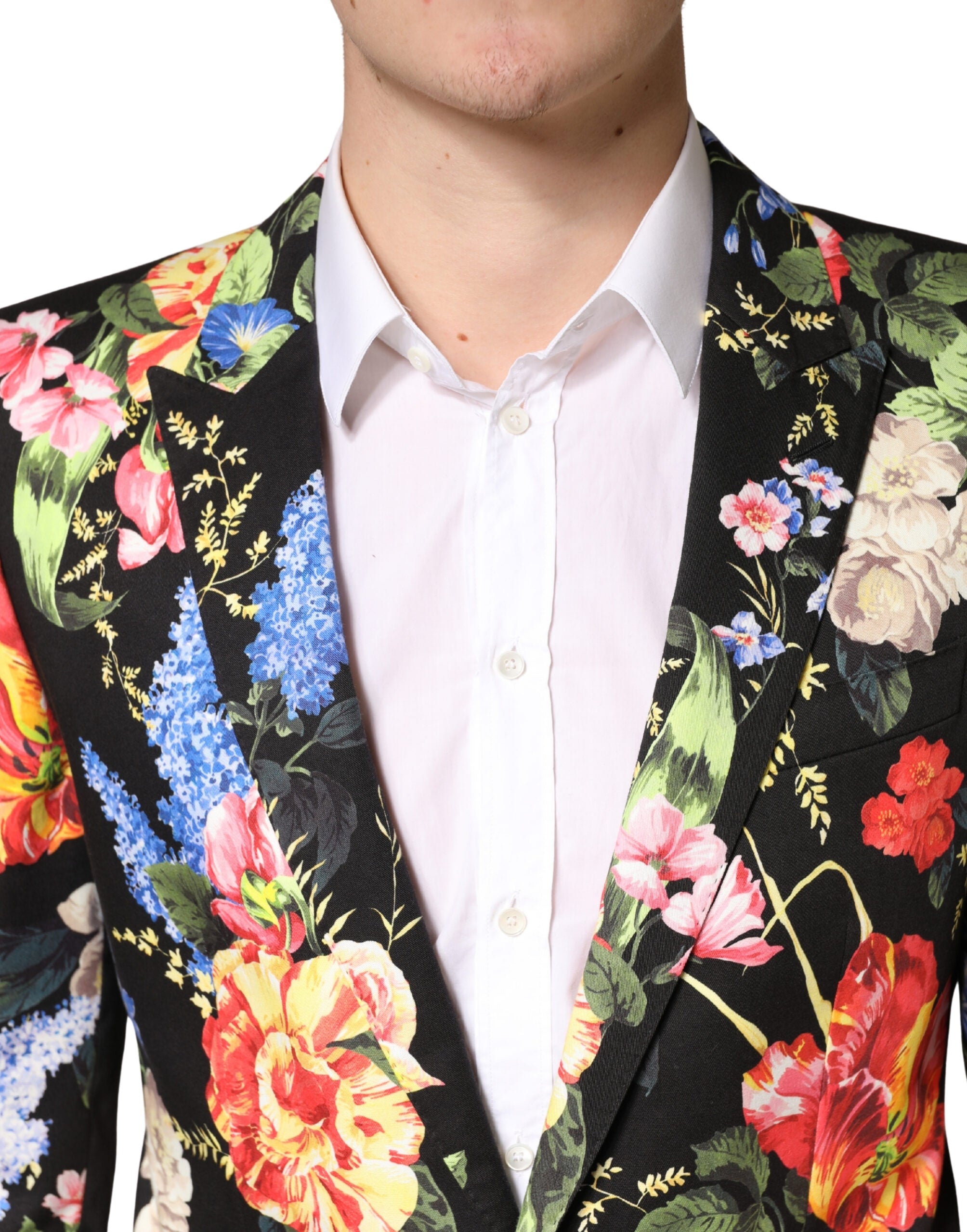 Dolce & Gabbana Black Floral Single Breasted MARTINI 2 Piece Suit Dolce & Gabbana