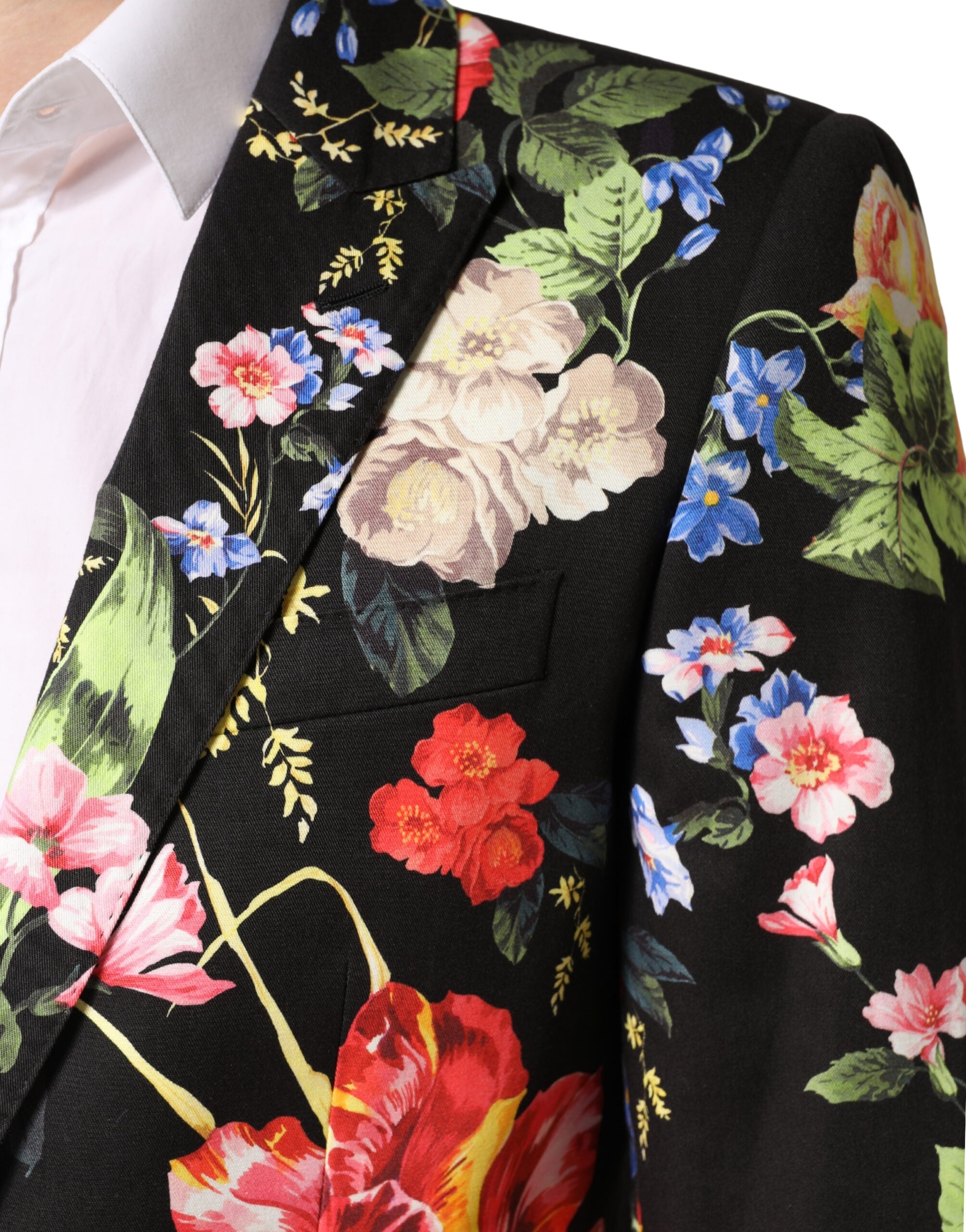 Dolce & Gabbana Black Floral Single Breasted MARTINI 2 Piece Suit Dolce & Gabbana