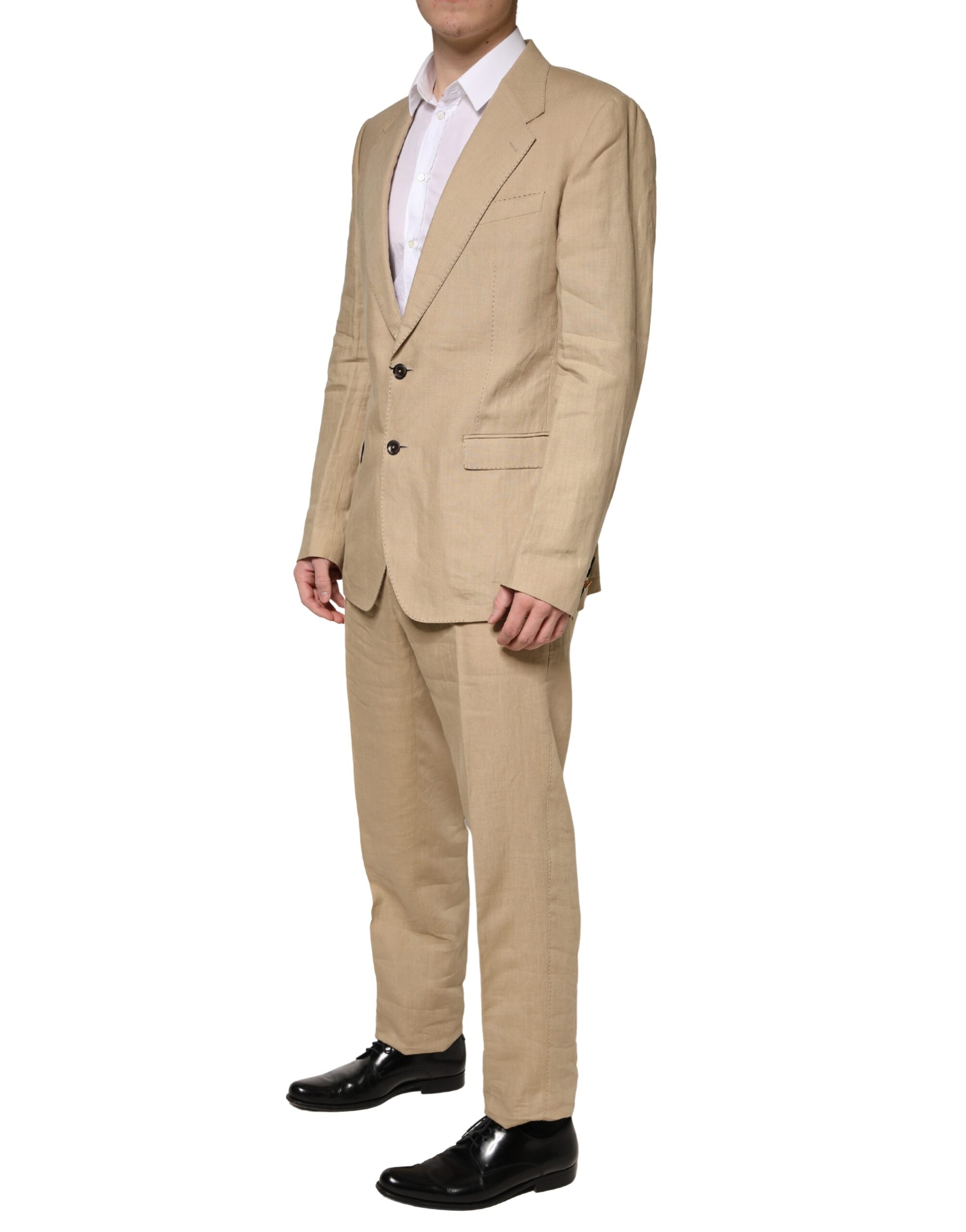 Dolce & Gabbana Beige TAORMINA Single Breasted Formal 2 Piece Suit Dolce & Gabbana