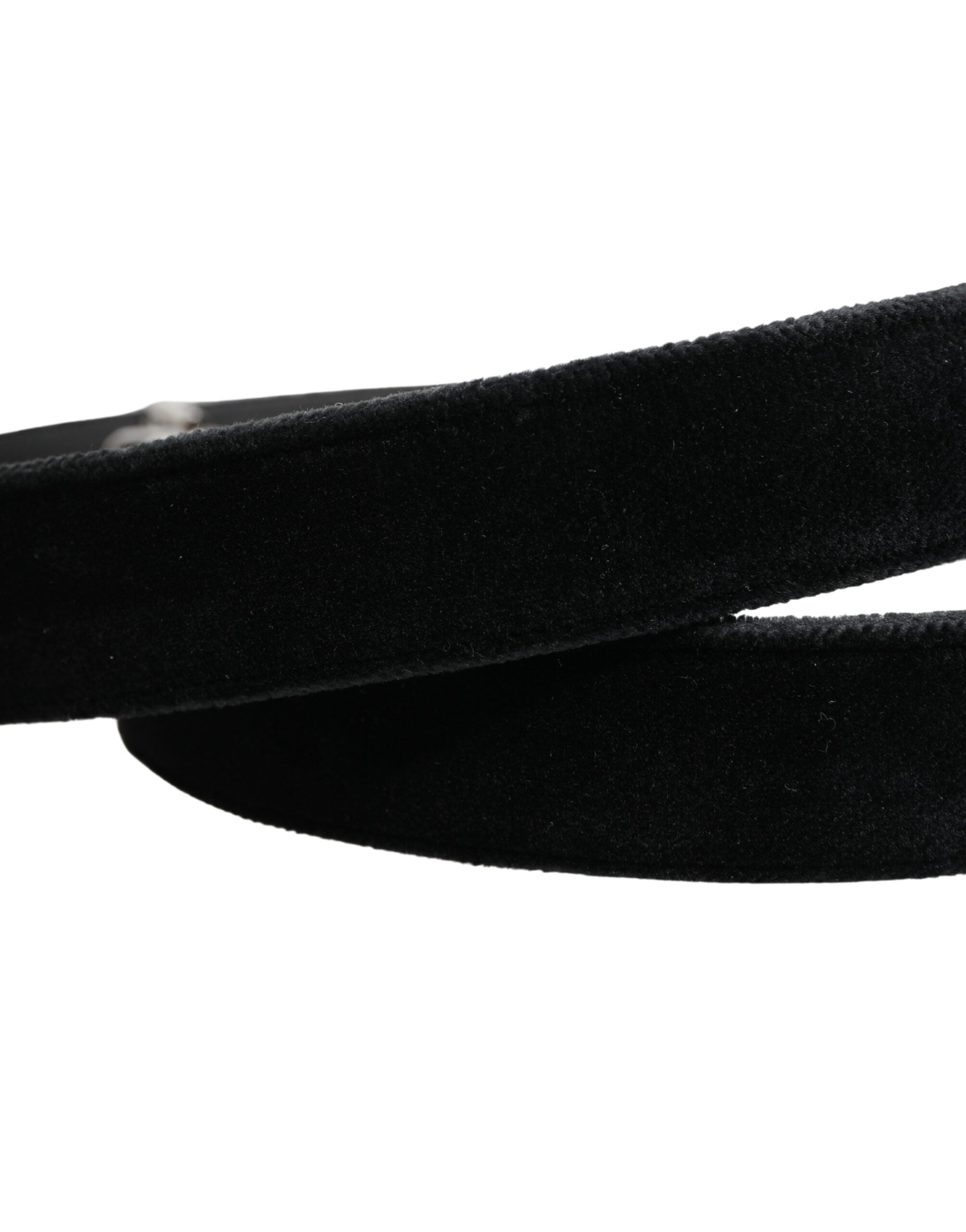 Dolce & Gabbana Black Suede Silver Tone Metal Buckle Men Belt Dolce & Gabbana