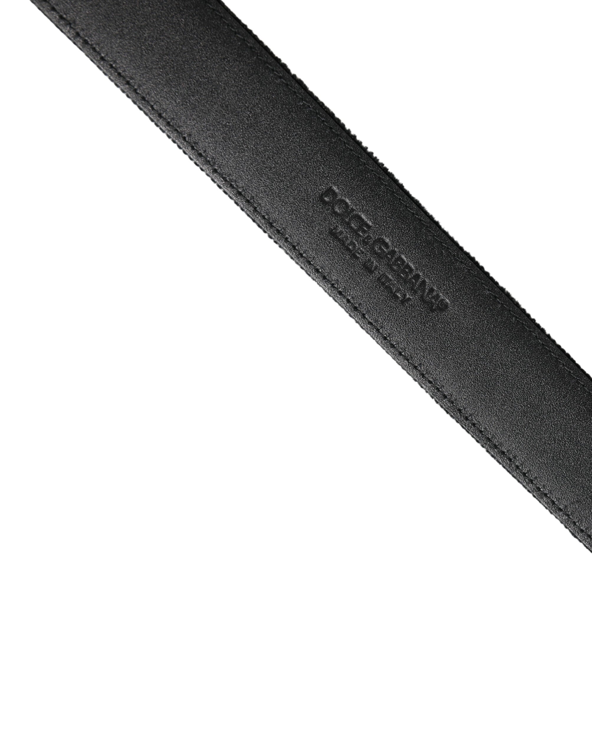Dolce & Gabbana Black Suede Silver Tone Metal Buckle Men Belt Dolce & Gabbana