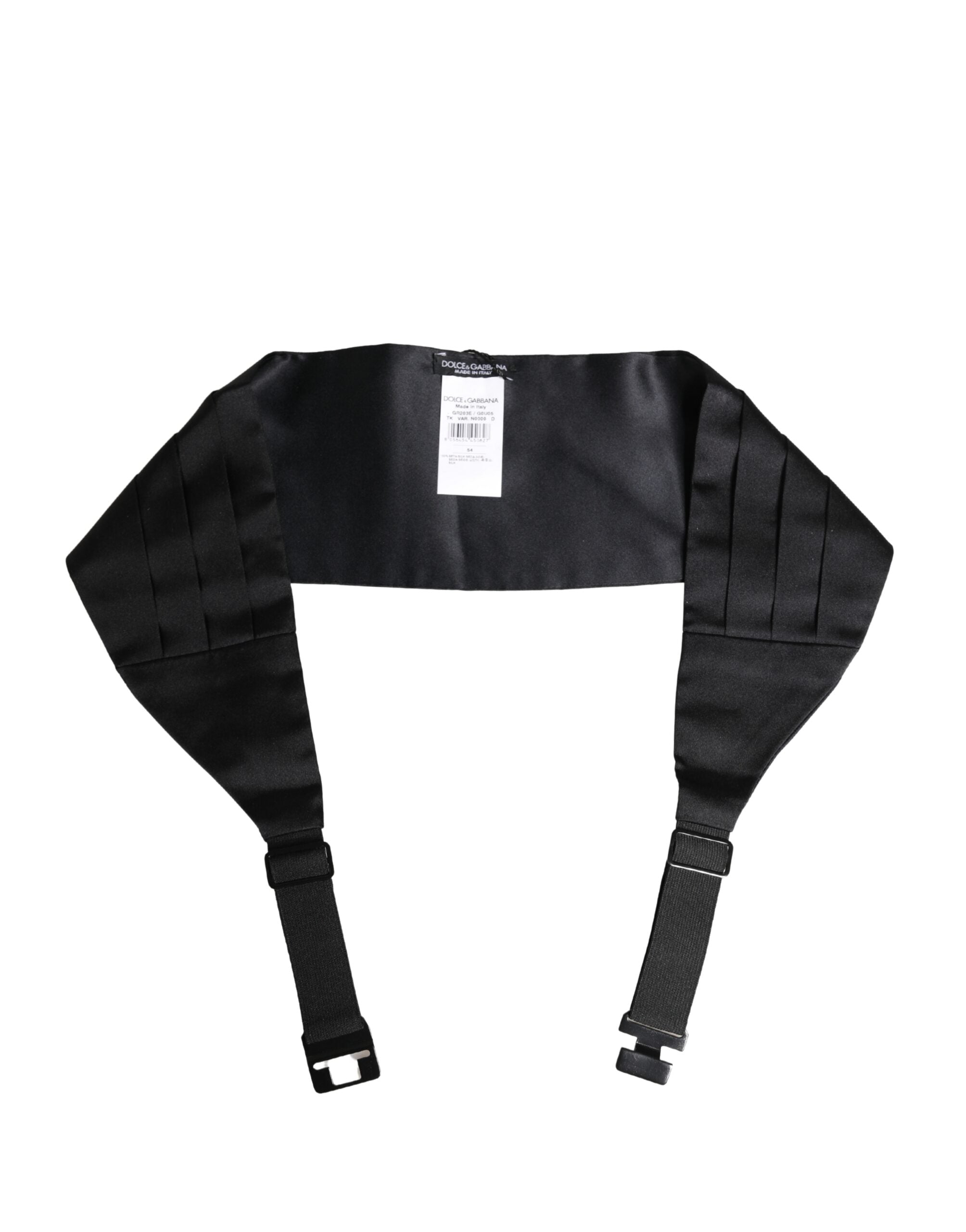 Dolce & Gabbana Black 100% Silk Wide Belt Waist Cummerbund Dolce & Gabbana