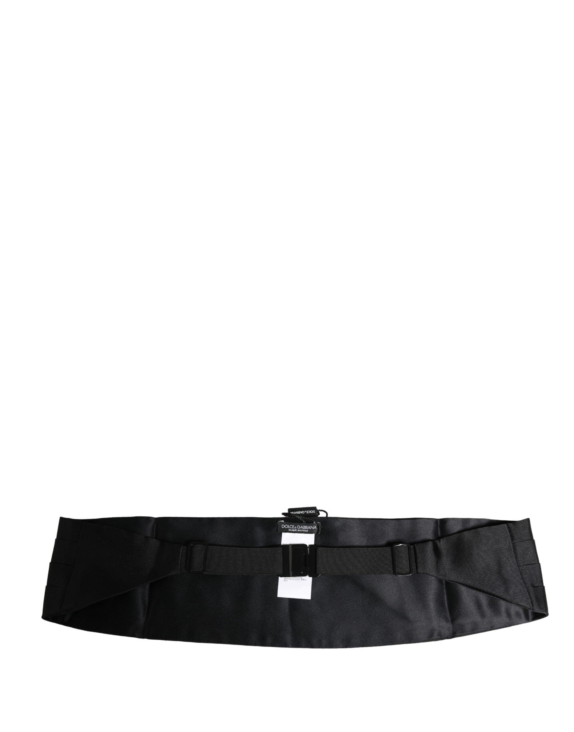 Dolce & Gabbana Black 100% Silk Wide Belt Waist Cummerbund Dolce & Gabbana