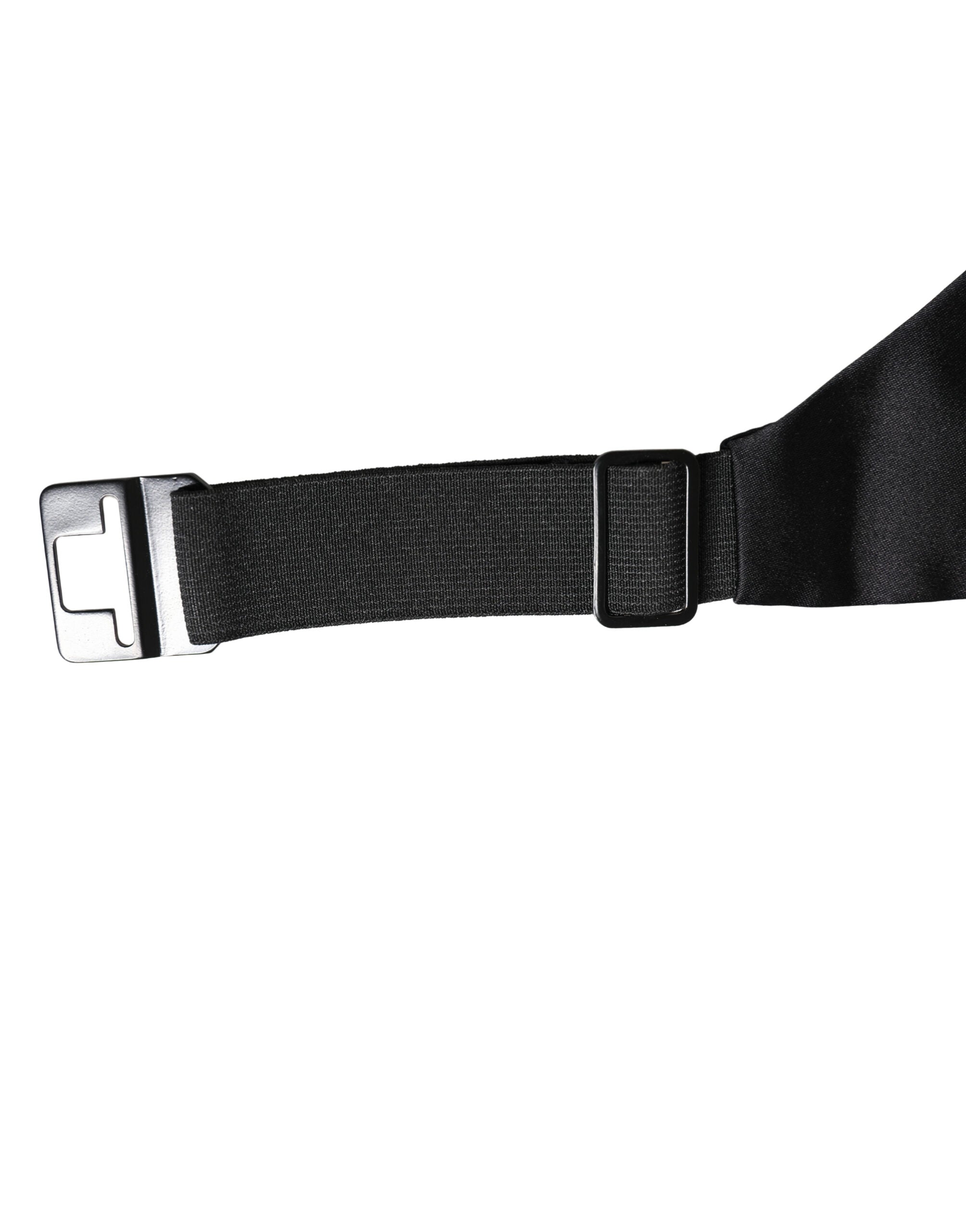 Dolce & Gabbana Black 100% Silk Wide Belt Waist Cummerbund Dolce & Gabbana