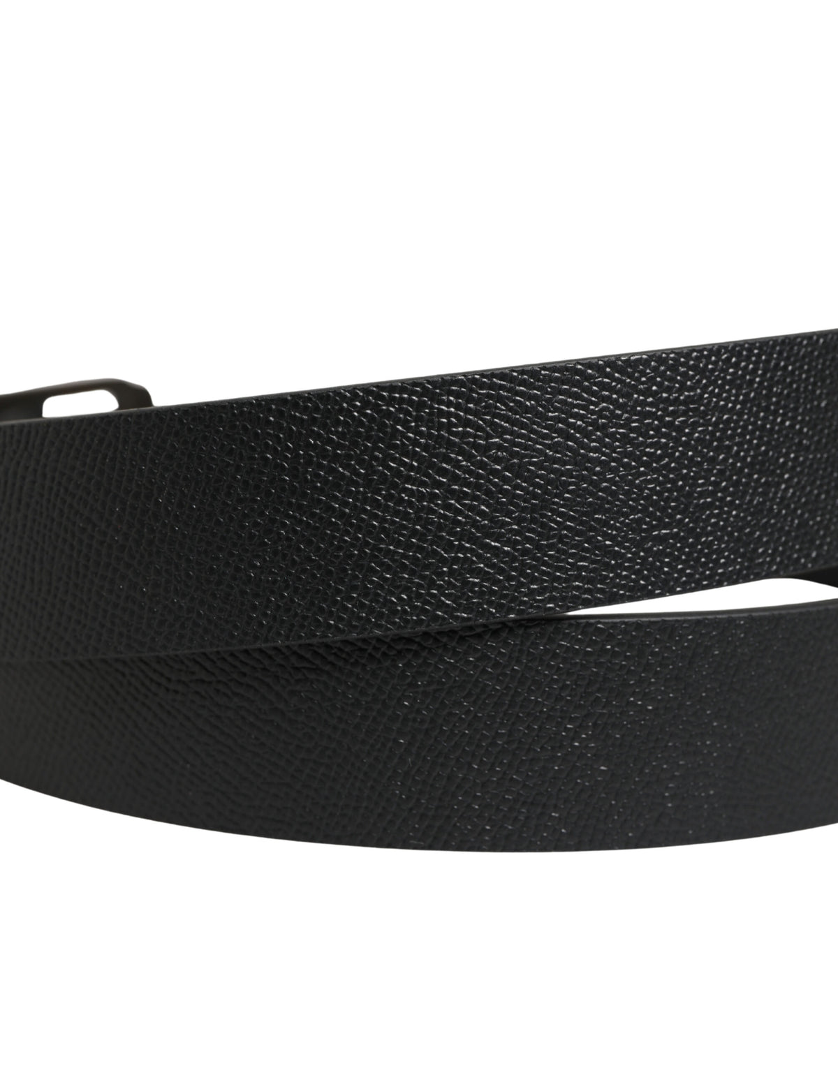 Dolce & Gabbana Black Calf Leather Gold Metal Buckle Belt