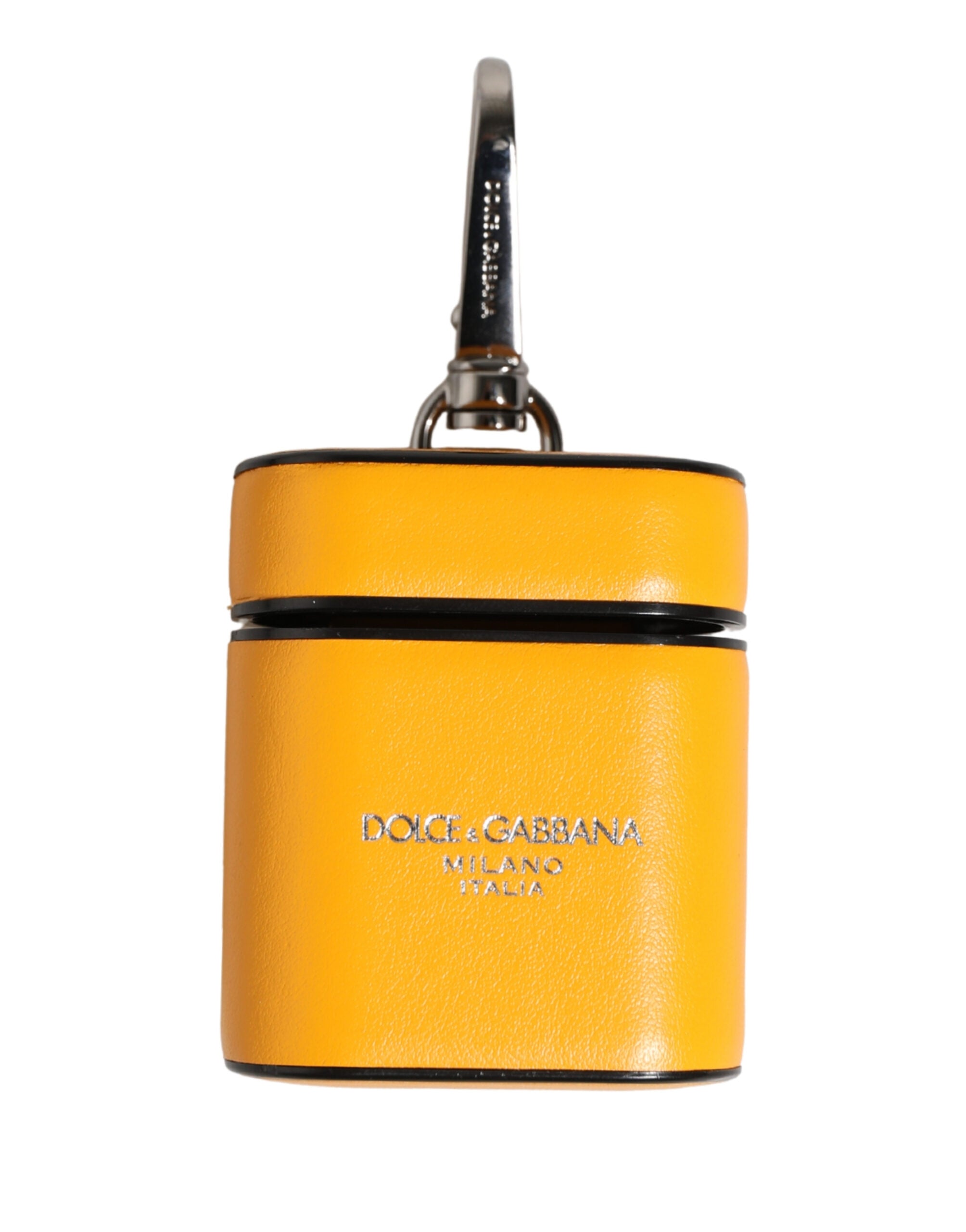 Dolce & Gabbana Case Yellow Calf Leather Logo Flip Holder Strap Airpods Dolce & Gabbana