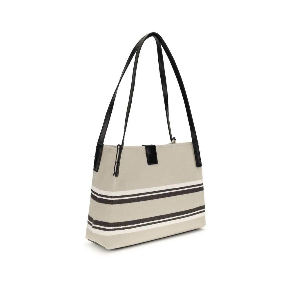 Balmain Beige Cotton Shoulder Bag