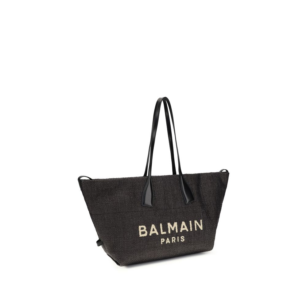 Balmain Black Raffia Shoulder Bag Balmain