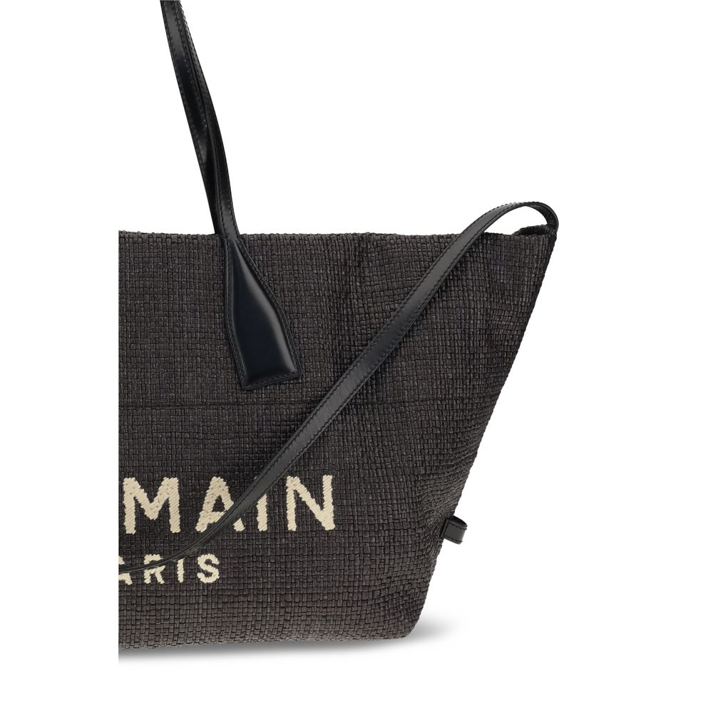 Balmain Black Raffia Shoulder Bag Balmain
