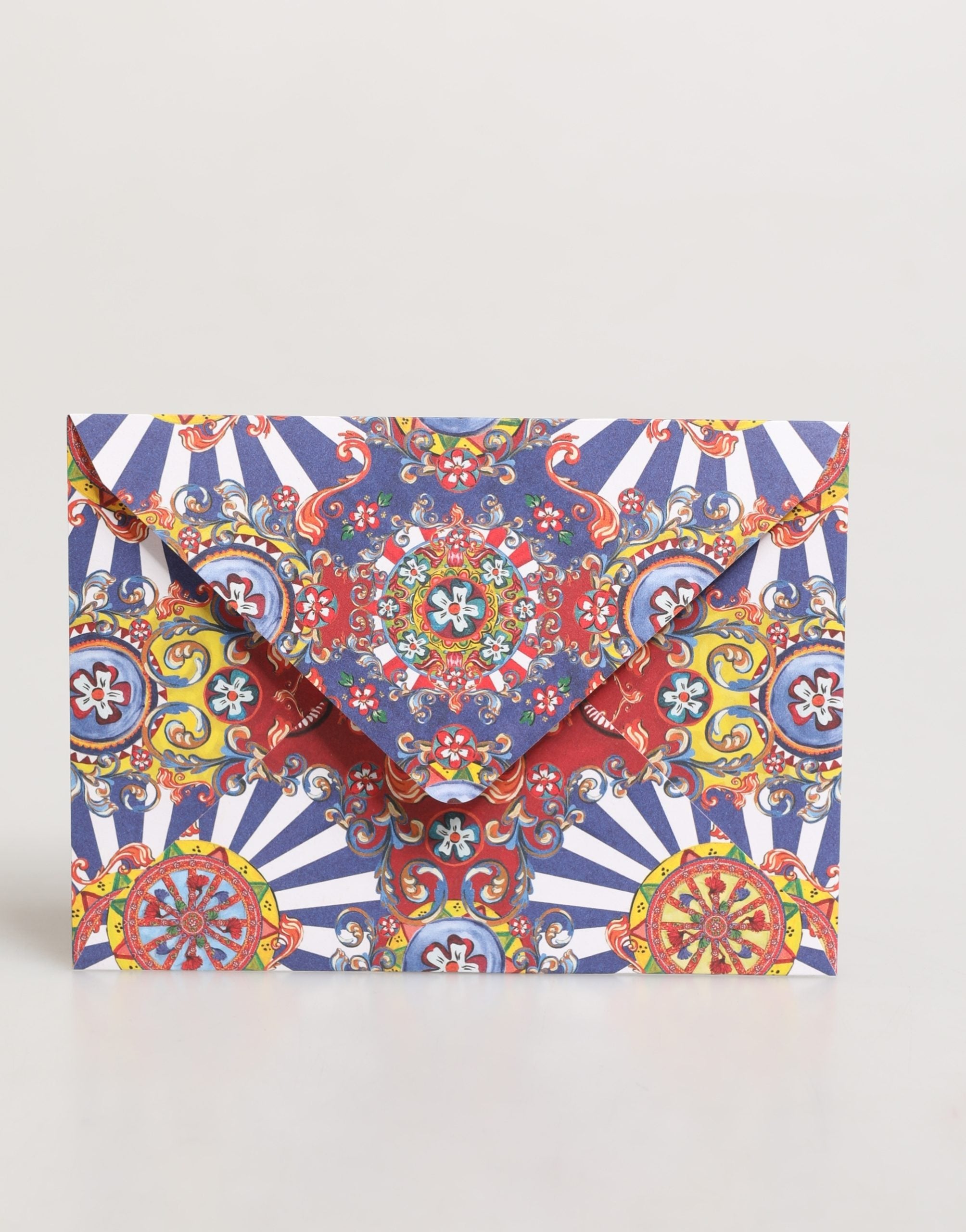 Dolce & Gabbana Multicolor Carretto Siciliano Envelope Post Card Holder Dolce & Gabbana