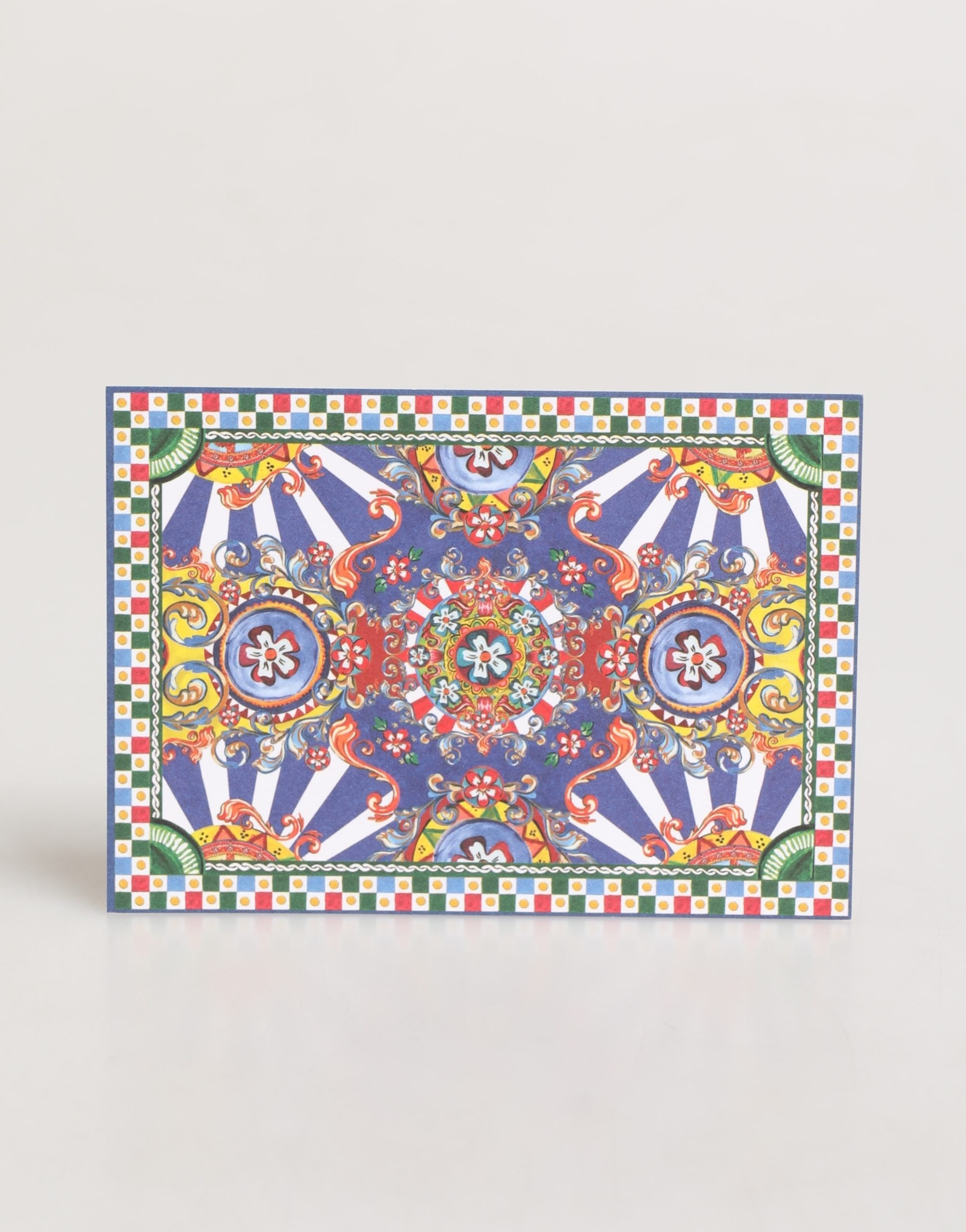 Dolce & Gabbana Multicolor Carretto Siciliano Envelope Post Card Holder Dolce & Gabbana