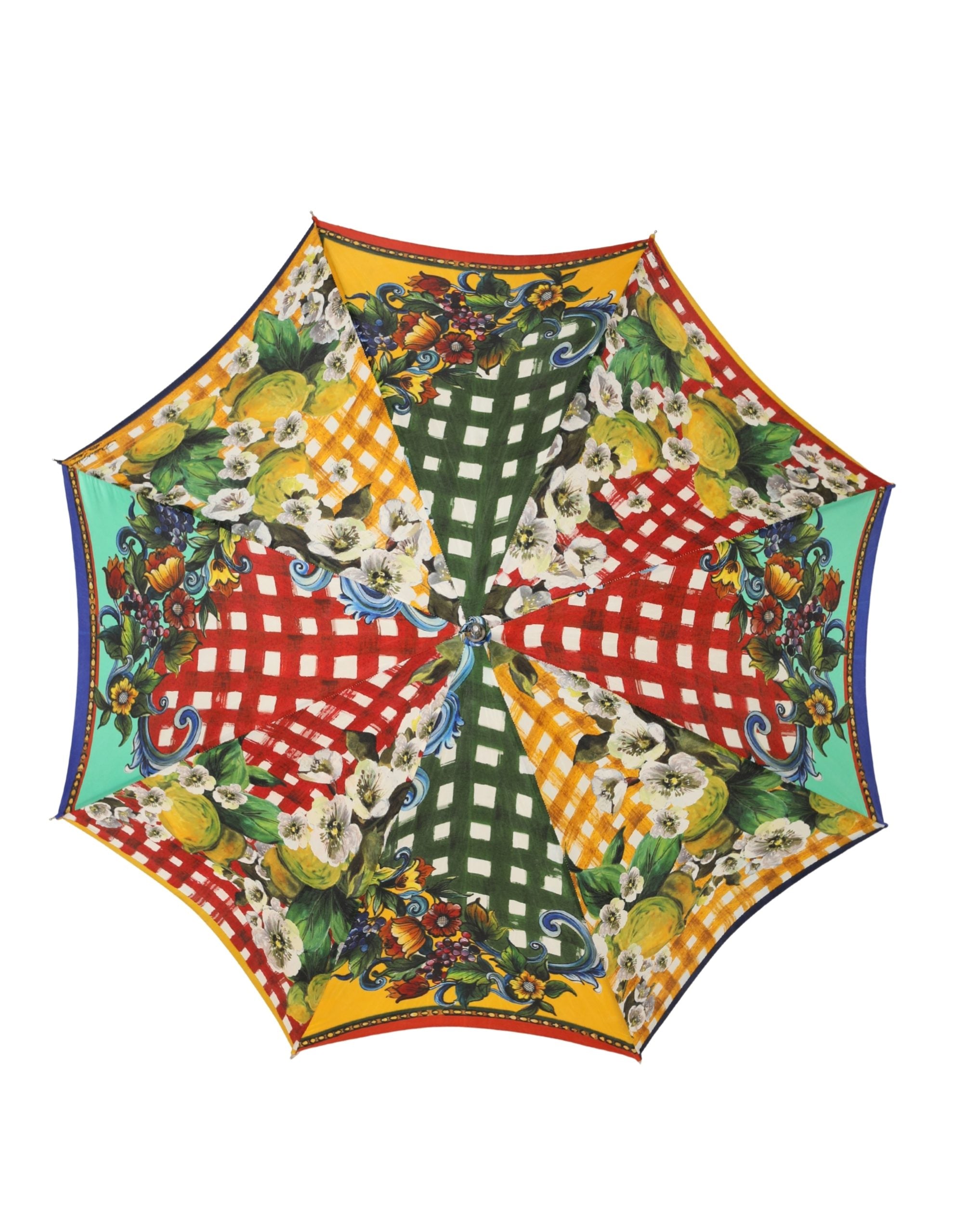 Dolce & Gabbana Multicolor Carretto Siciliano Print Collapsible Umbrella Dolce & Gabbana