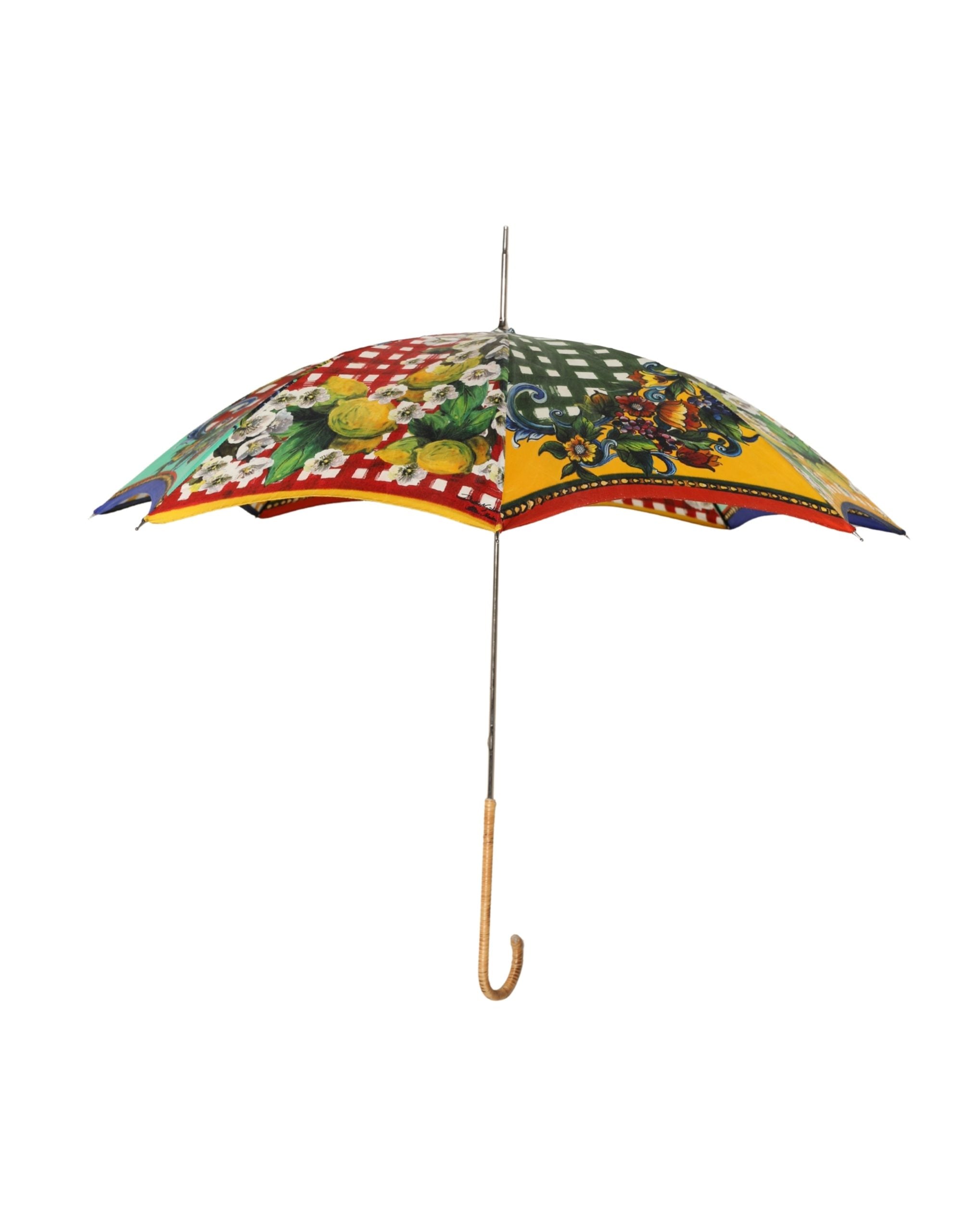 Dolce & Gabbana Multicolor Carretto Siciliano Print Collapsible Umbrella Dolce & Gabbana