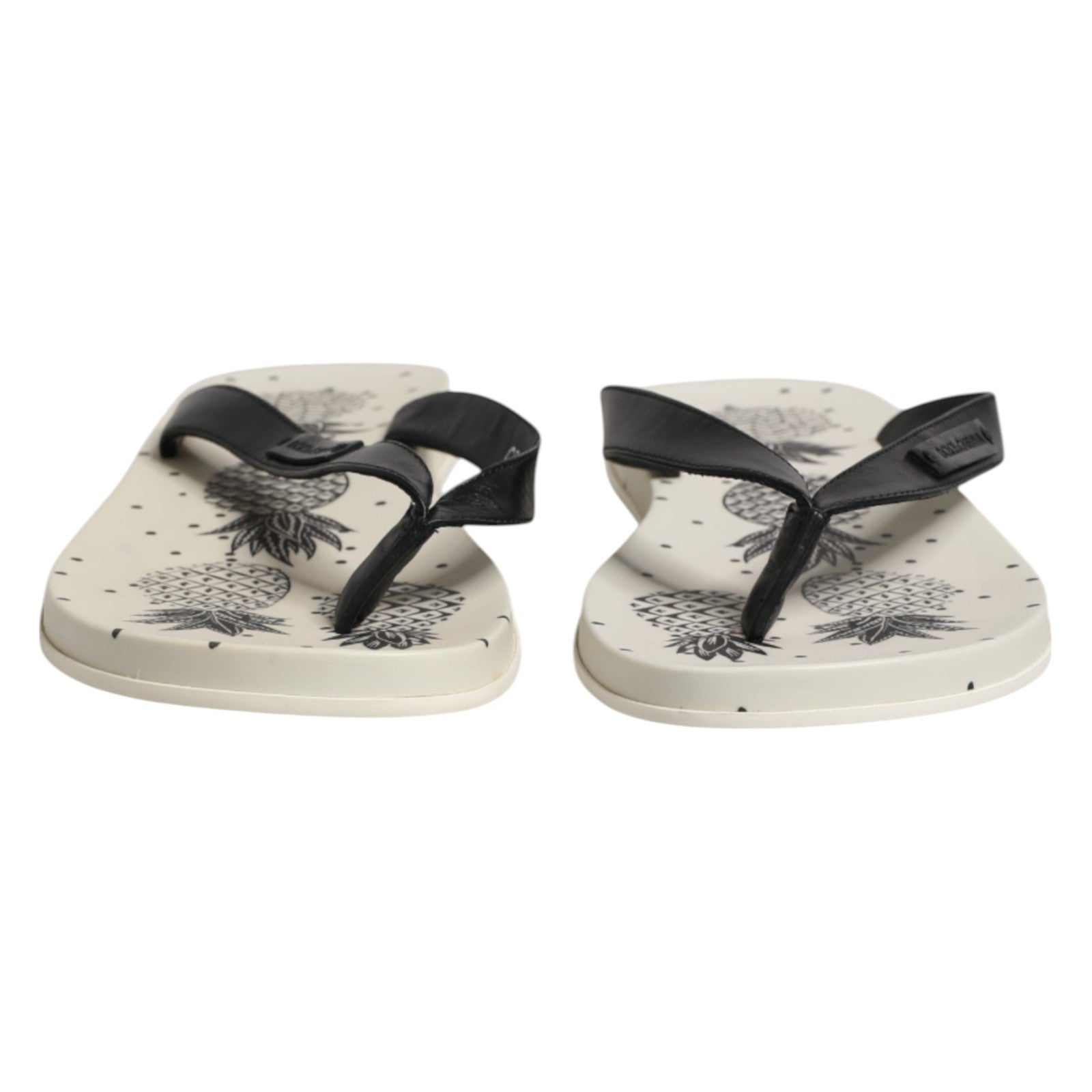 Dolce & Gabbana White Pineapple Print Slides Flip Flops Shoes Dolce & Gabbana