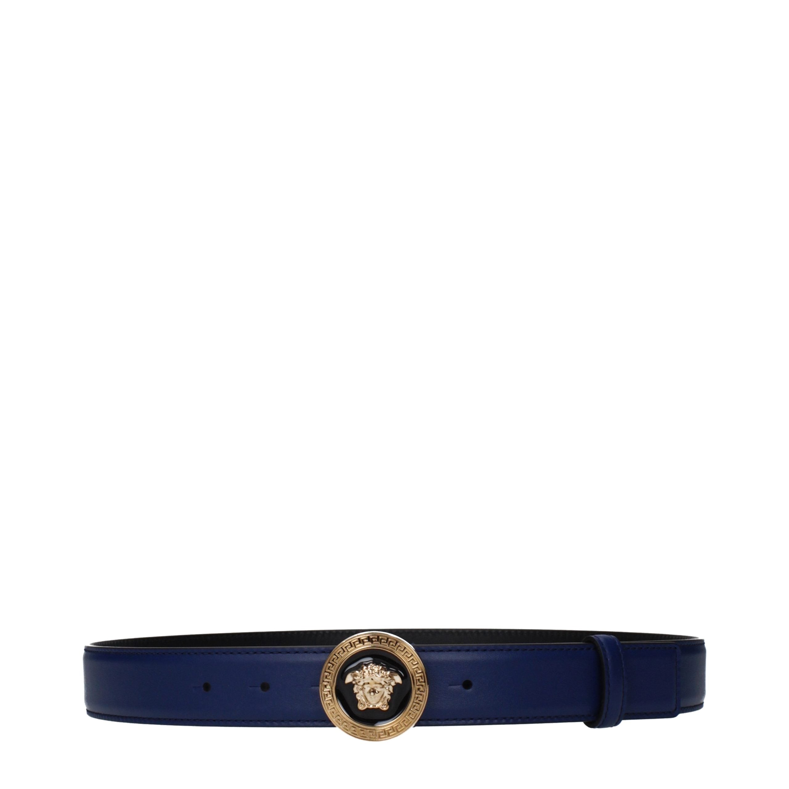 Versace Blue Leather Belt Versace