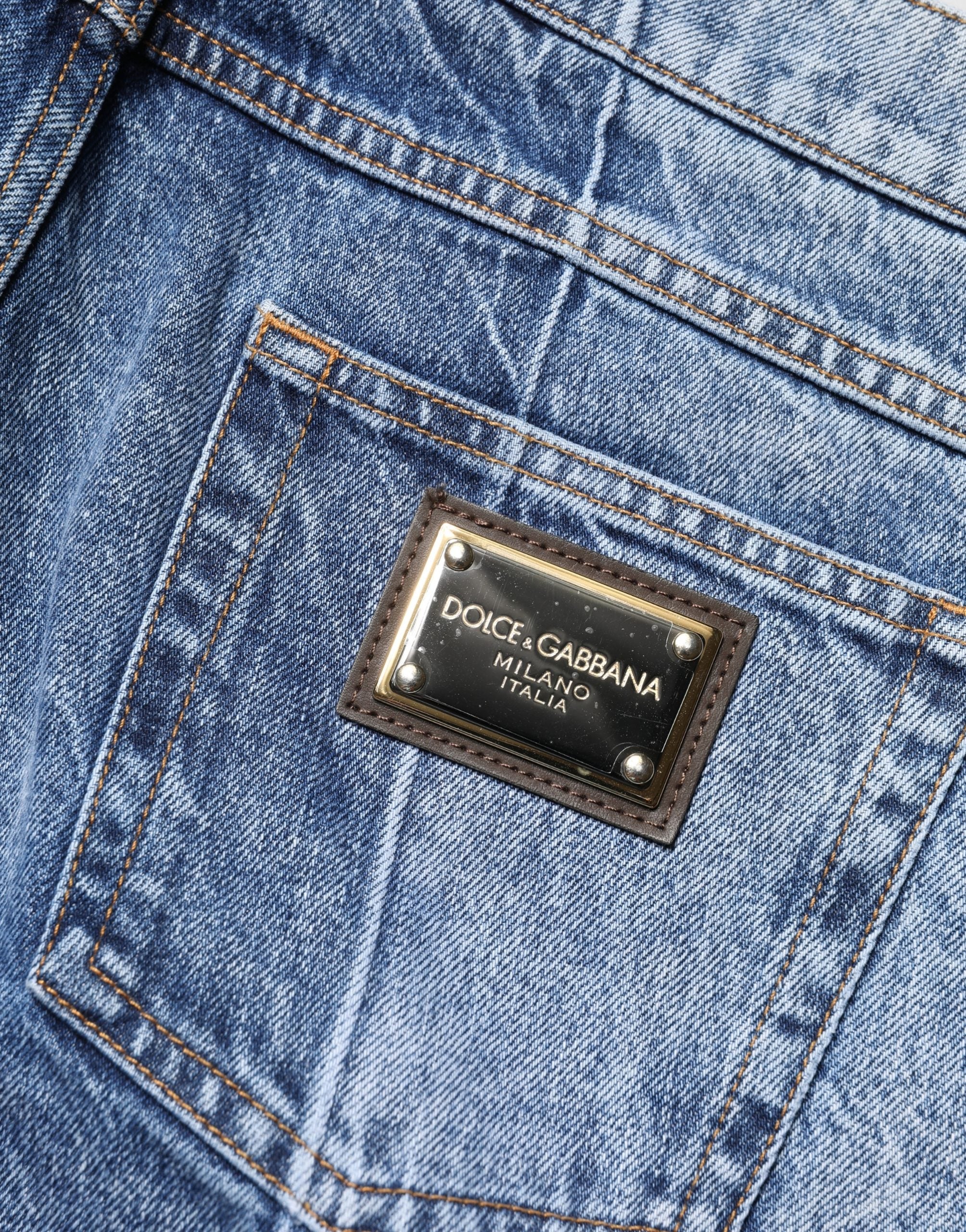 Dolce & Gabbana Two Tone Blue Cotton Regular Men Denim Jeans Dolce & Gabbana