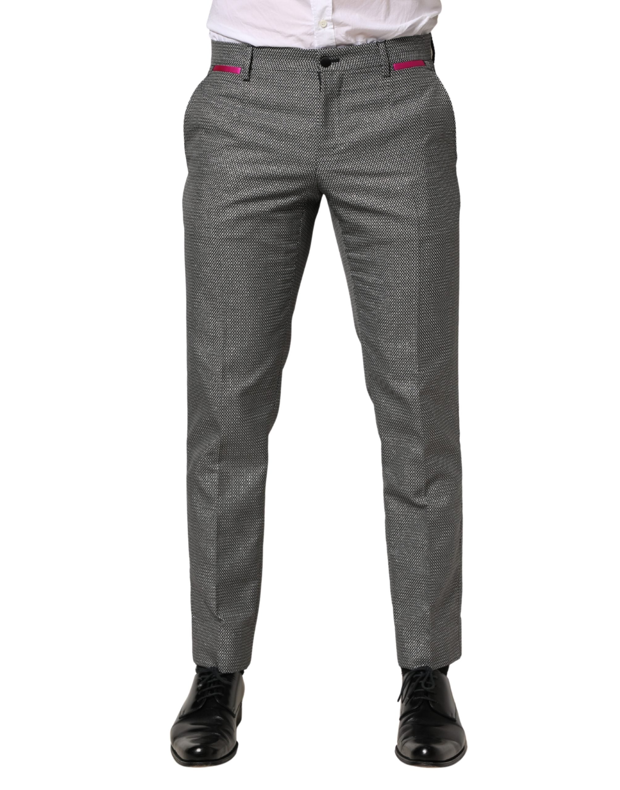 Dolce & Gabbana Gray Viscose Skinny Men Dress Trouser Pants Dolce & Gabbana