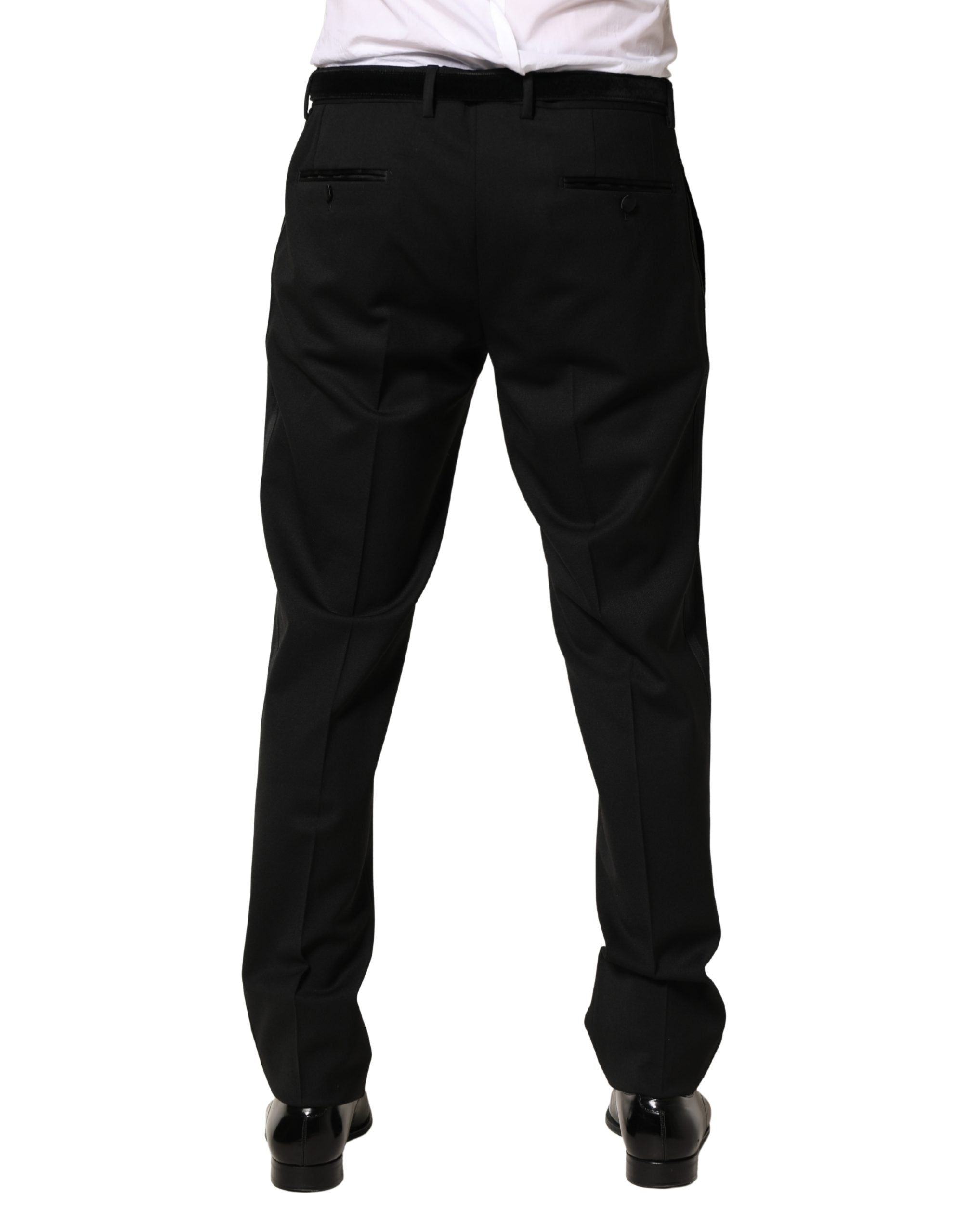 Dolce & Gabbana Black Wool Skinny Men Dress Trouser Pants Dolce & Gabbana