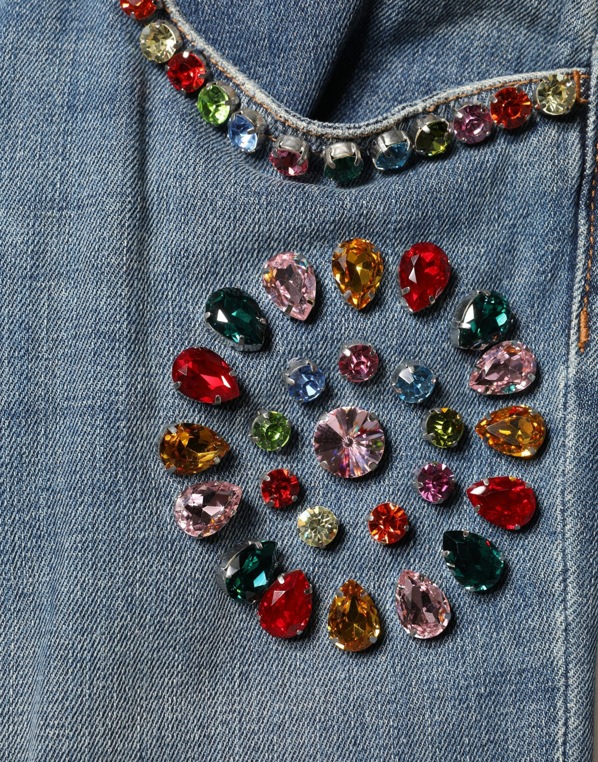 Dolce & Gabbana Blue Embellished Loose Cotton Men Denim Jeans