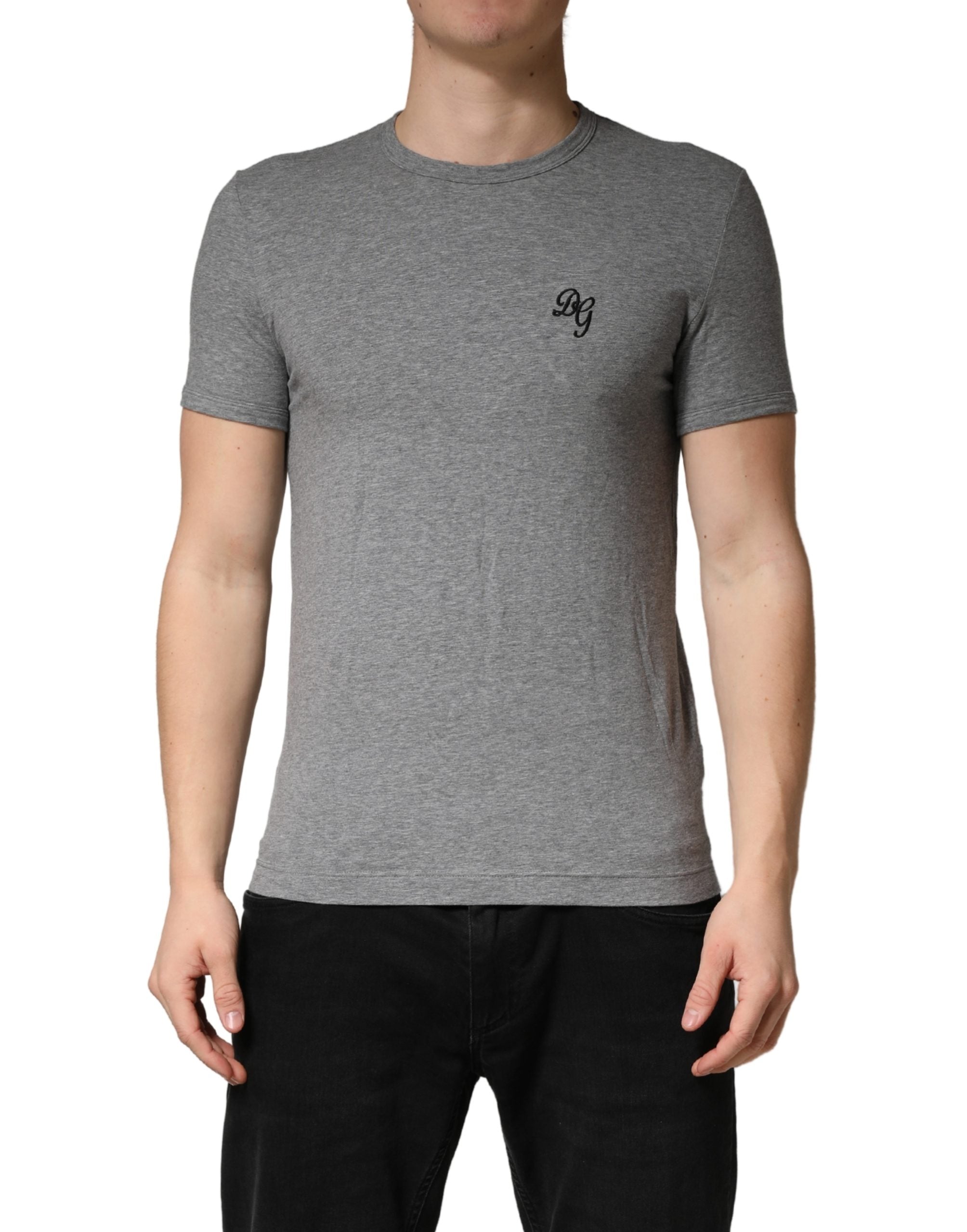 Dolce & Gabbana Gray DG Logo Crew Neck Men Underwear T-shirt Dolce & Gabbana