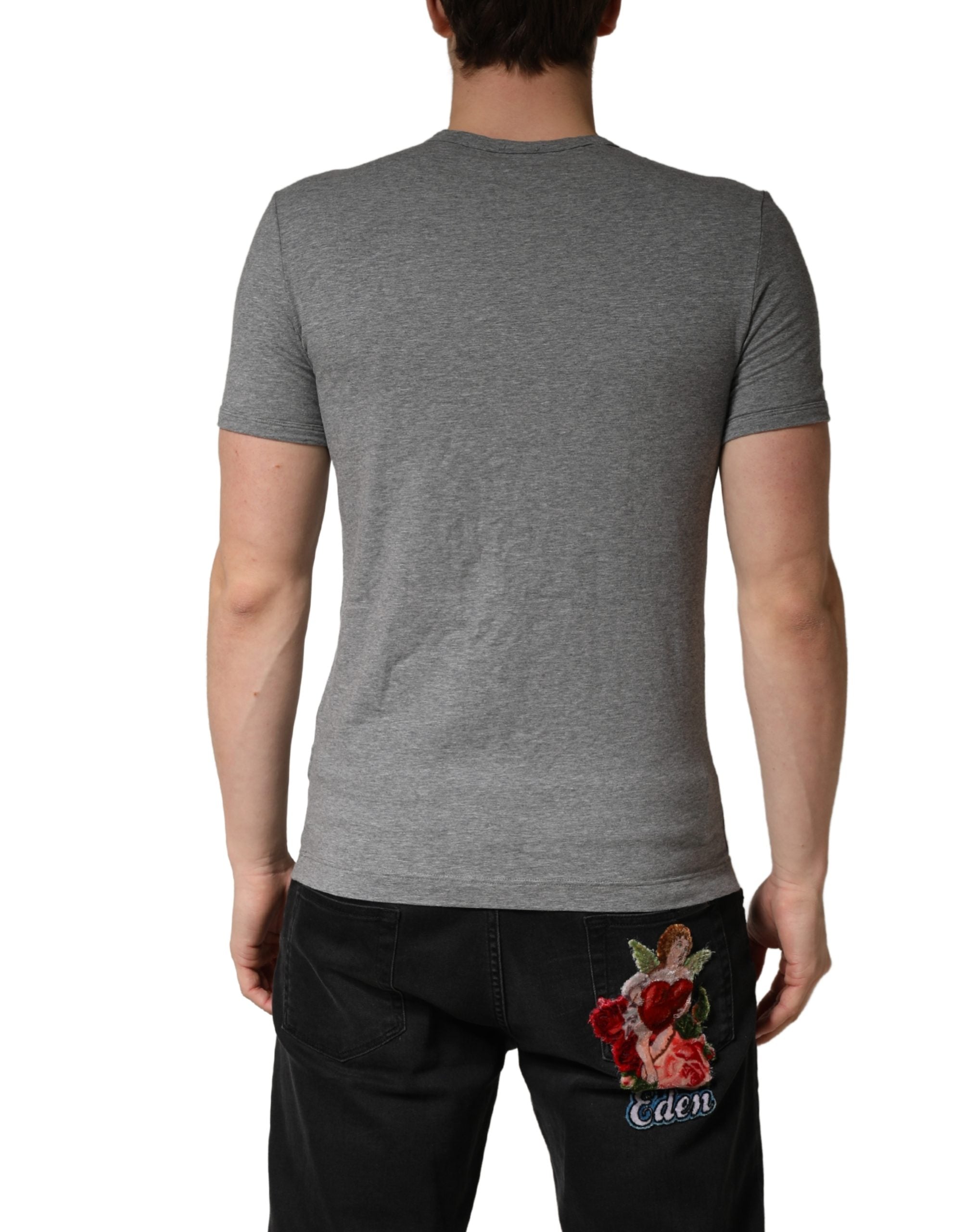 Dolce & Gabbana Gray DG Logo Crew Neck Men Underwear T-shirt Dolce & Gabbana