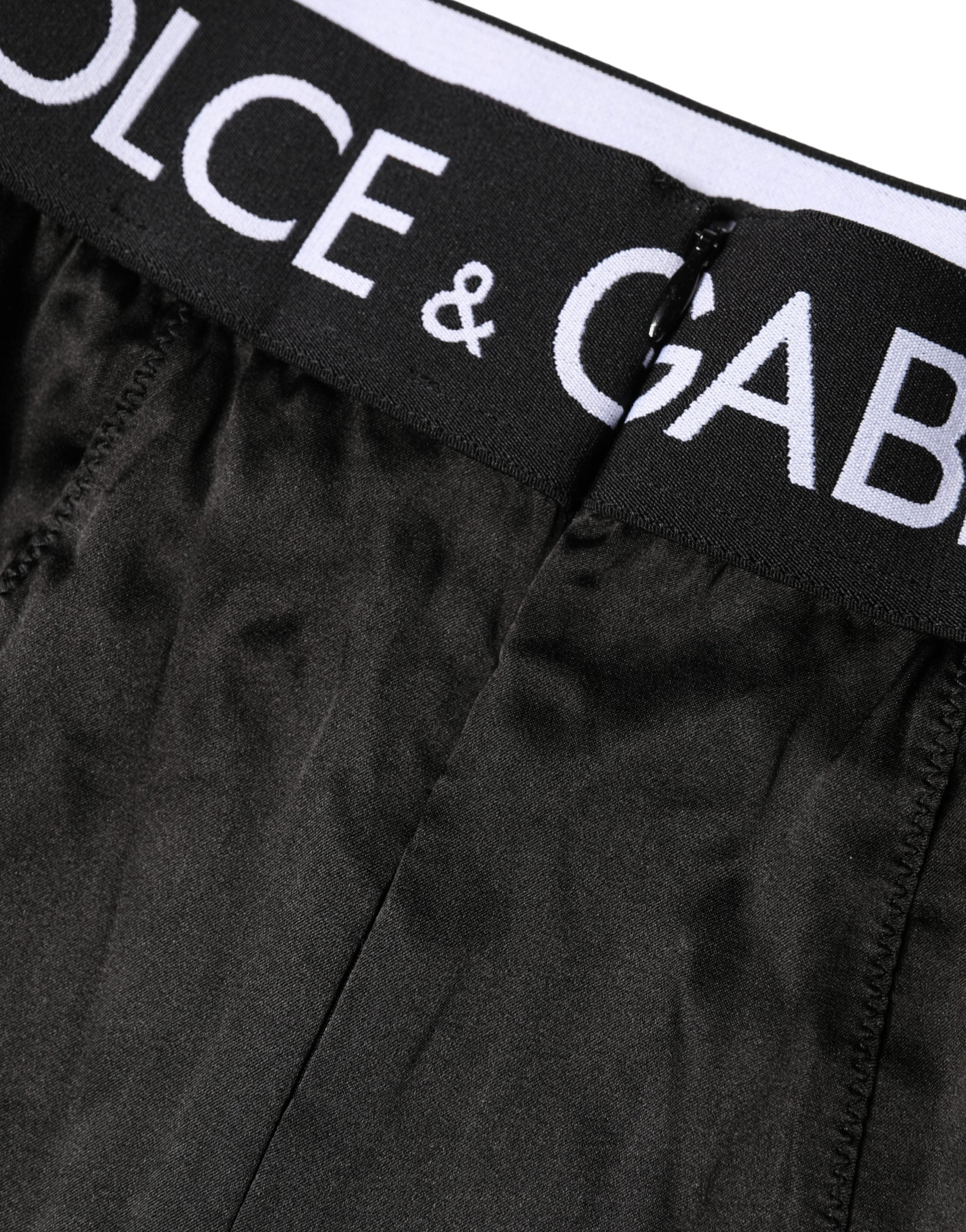 Dolce & Gabbana Black Logo Girdle High Waist Panty Underwear Dolce & Gabbana