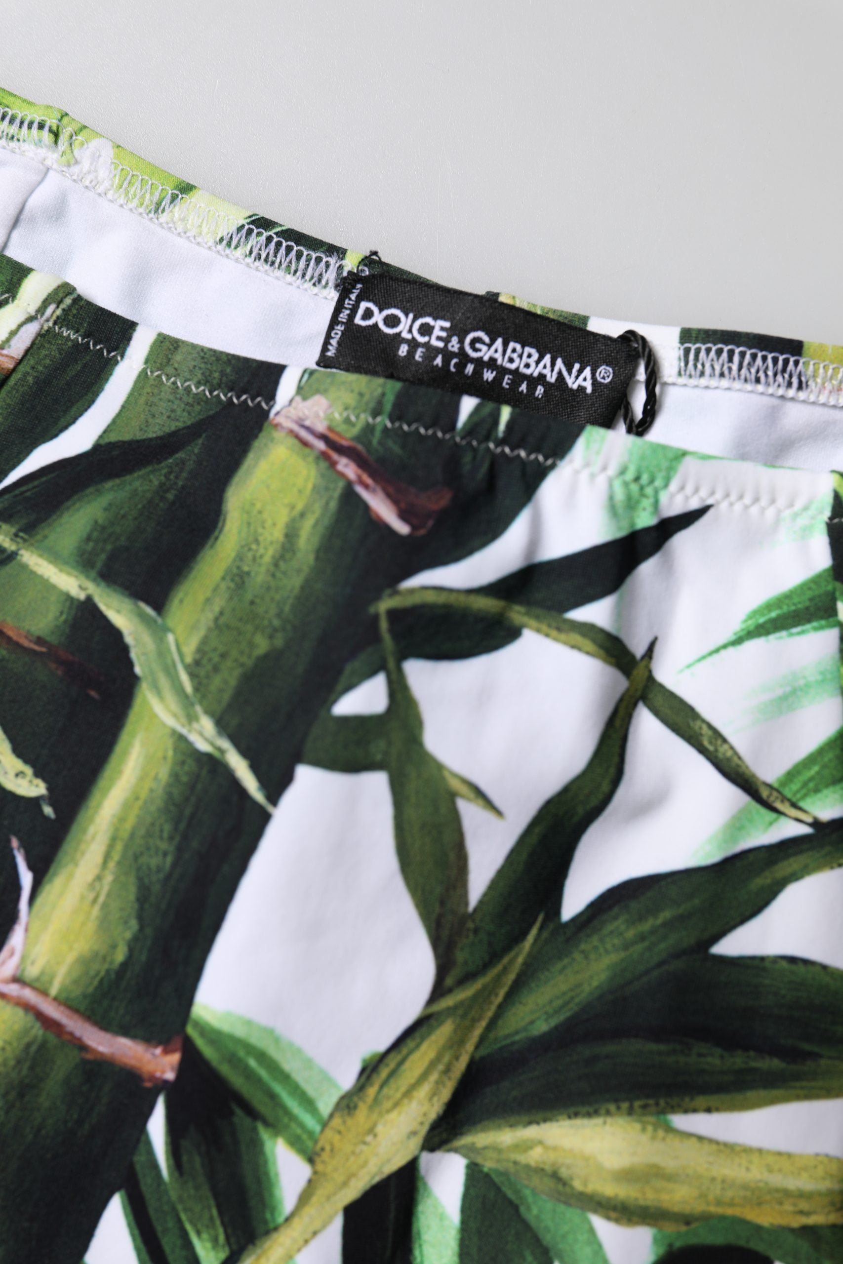 Dolce & Gabbana Green Leaf Print High-Waisted Girdle Underwear Dolce & Gabbana