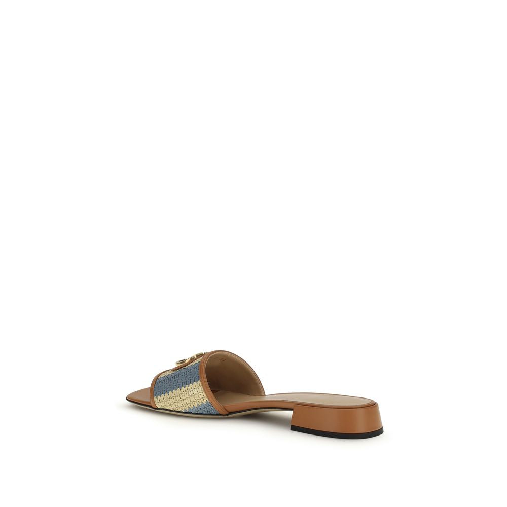 Valentino Garavani Multicolor Viscose Flat Sandals Valentino Garavani