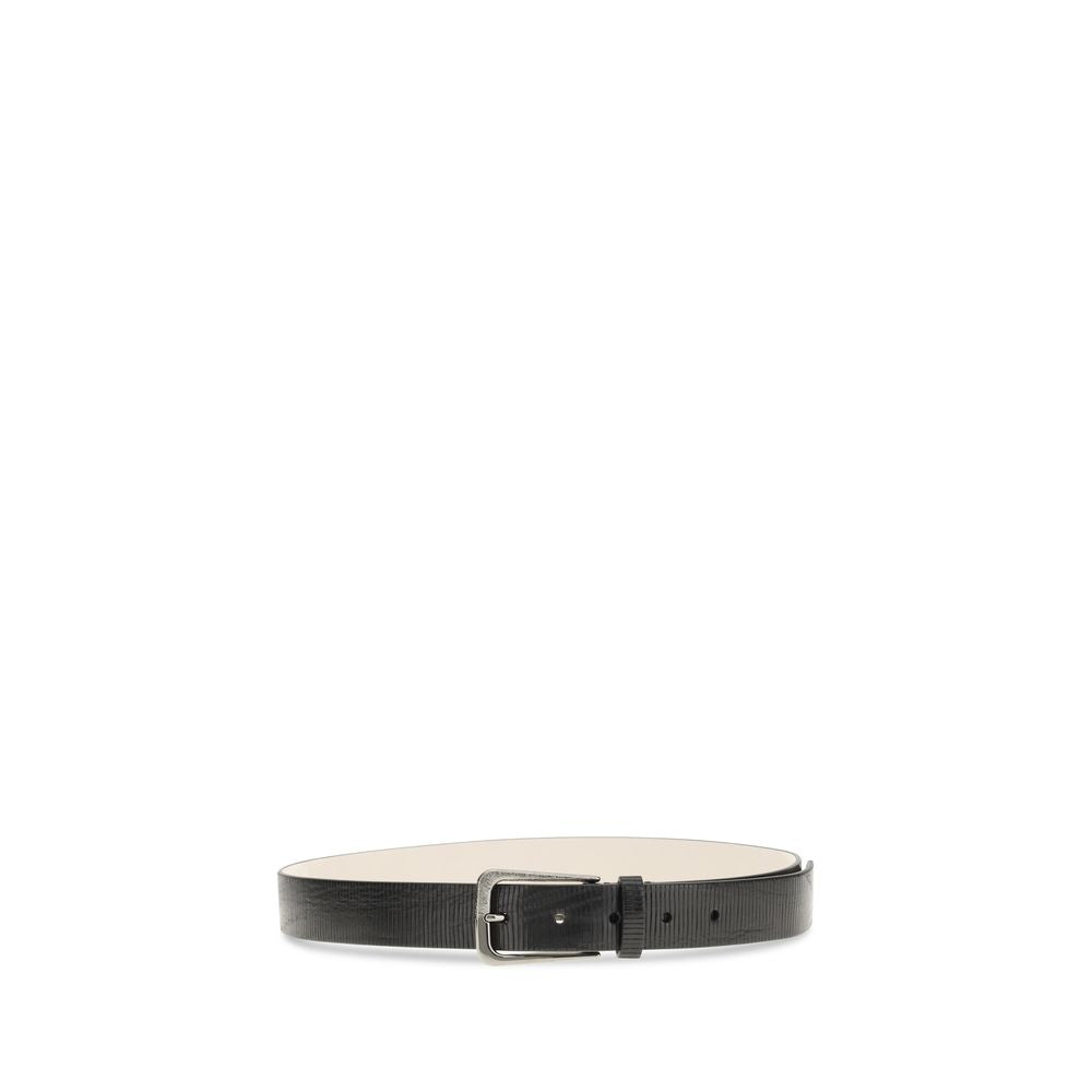 Brunello Cucinelli Black Calf Leather Bos Taurus Regular Belt Brunello Cucinelli