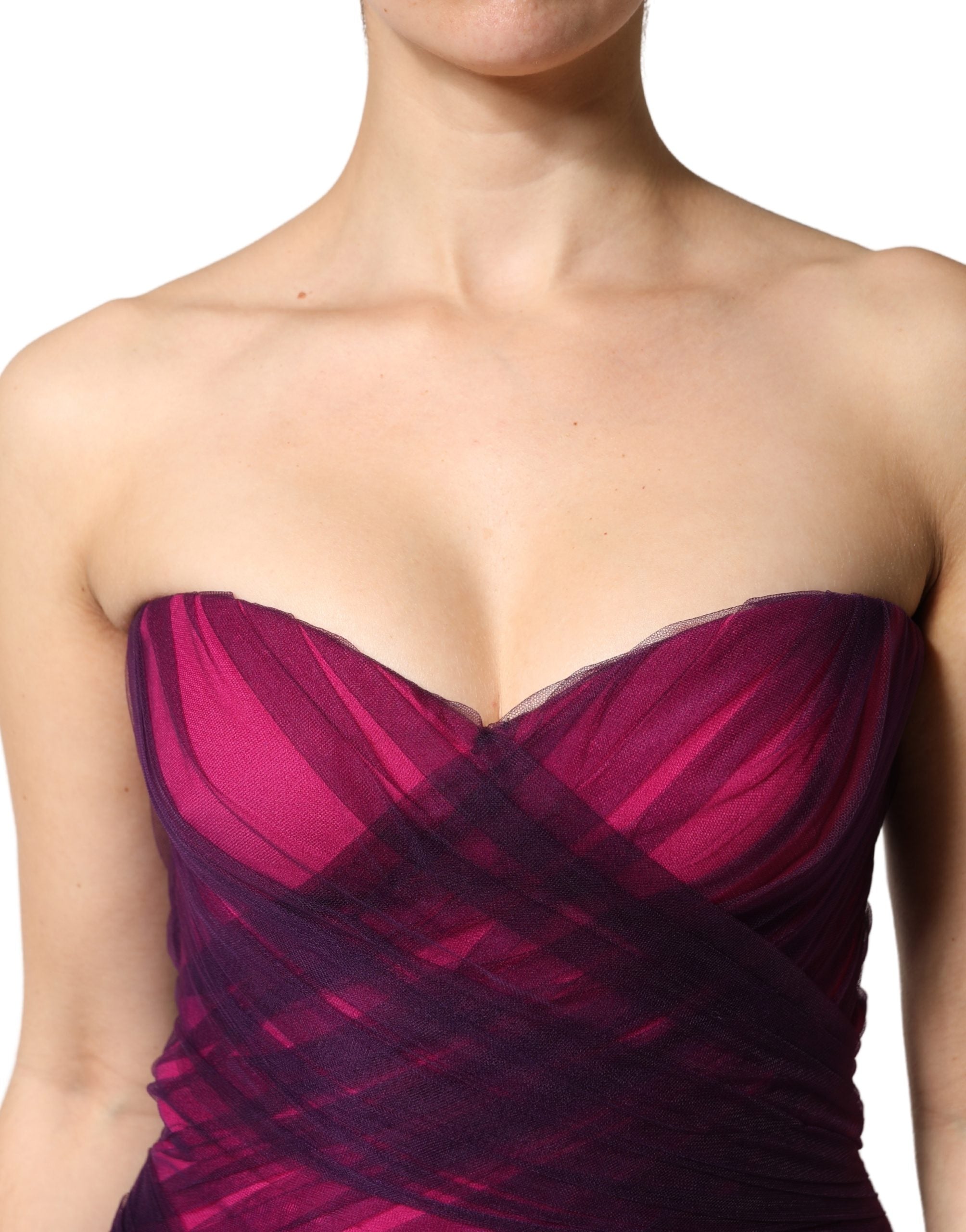Dolce & Gabbana Pink Black Strapless Sheath Mermaid Dress Dolce & Gabbana