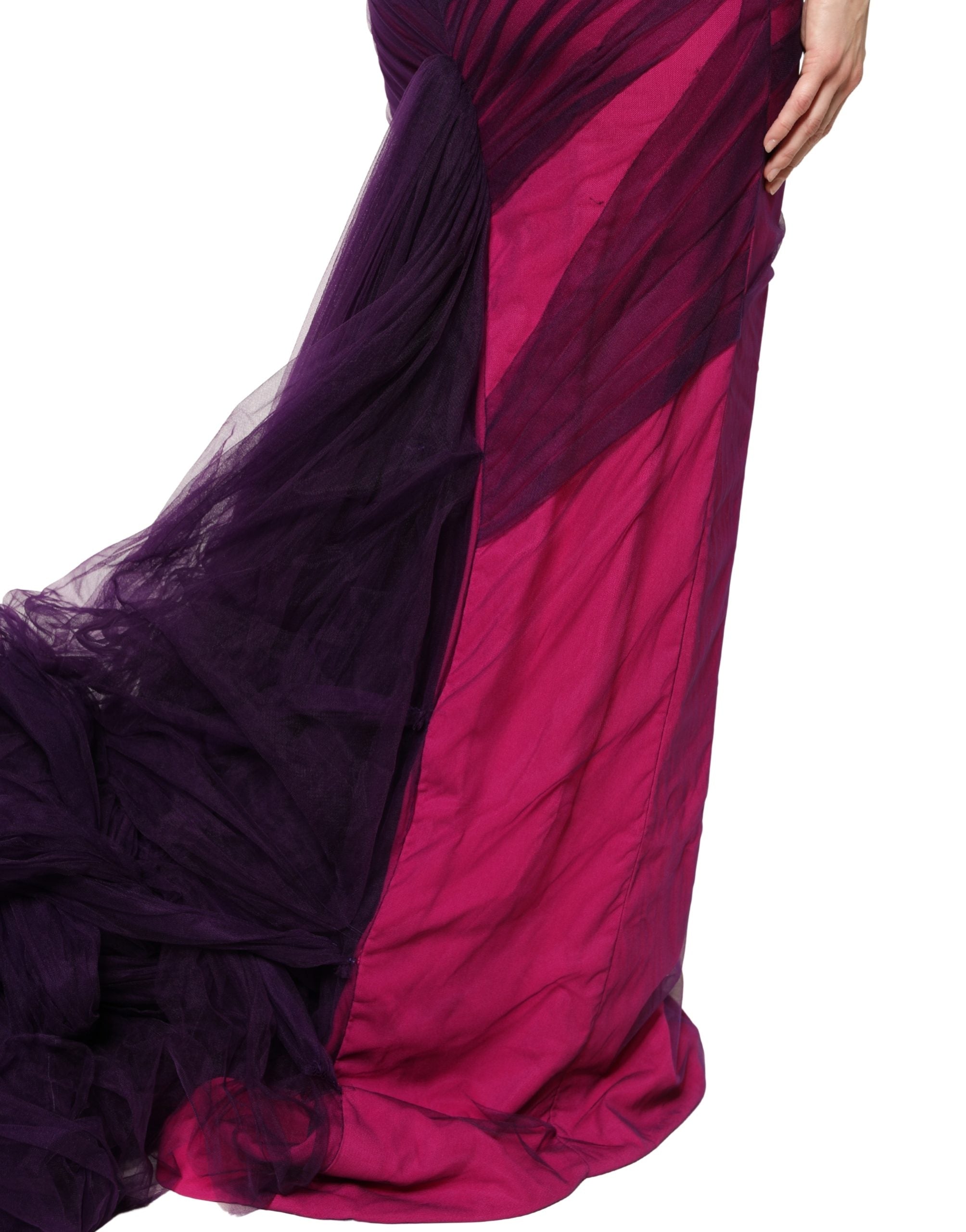 Dolce & Gabbana Pink Black Strapless Sheath Mermaid Dress Dolce & Gabbana